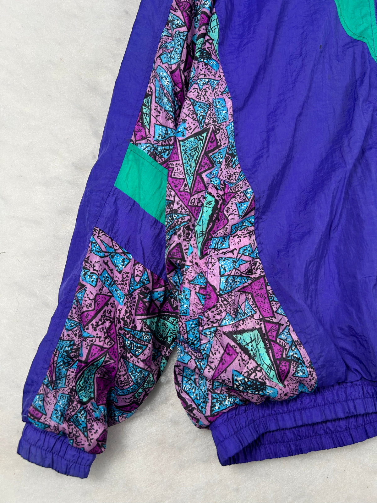 Giacca a vento anni 90 viola stampa paisley vintage – Uomo L