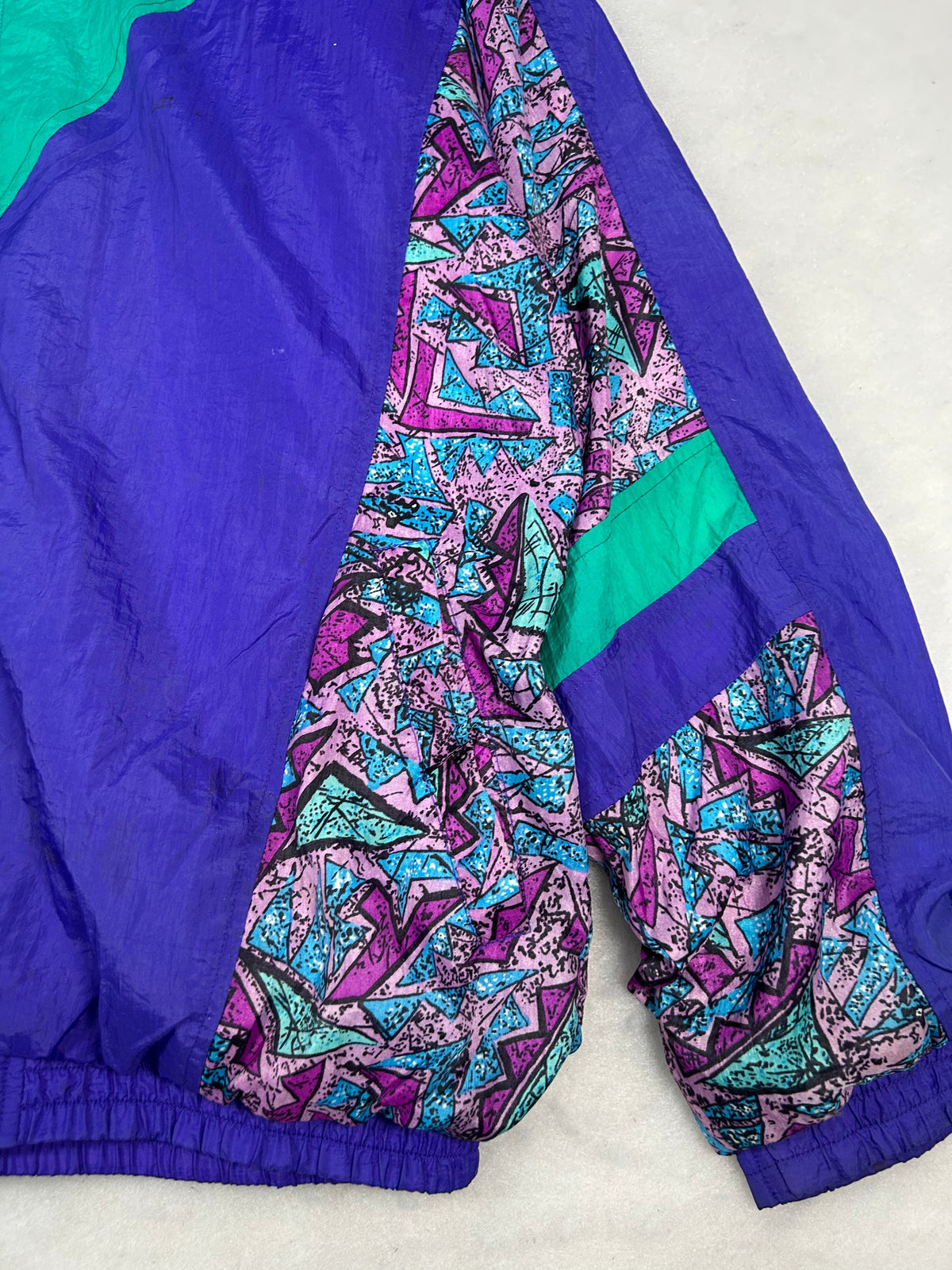 Giacca a vento anni 90 viola stampa paisley vintage – Uomo L
