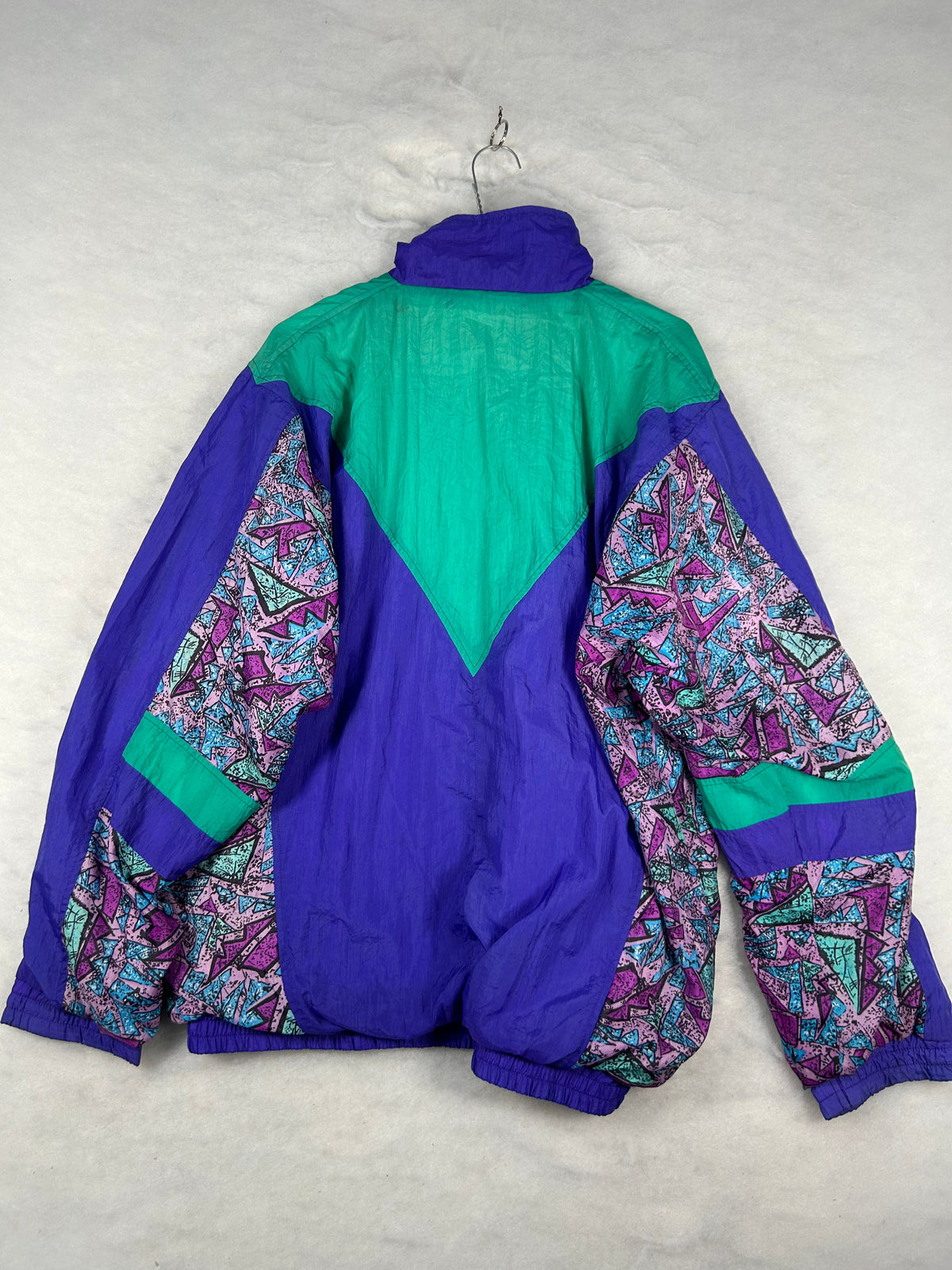 Giacca a vento anni 90 viola stampa paisley vintage – Uomo L