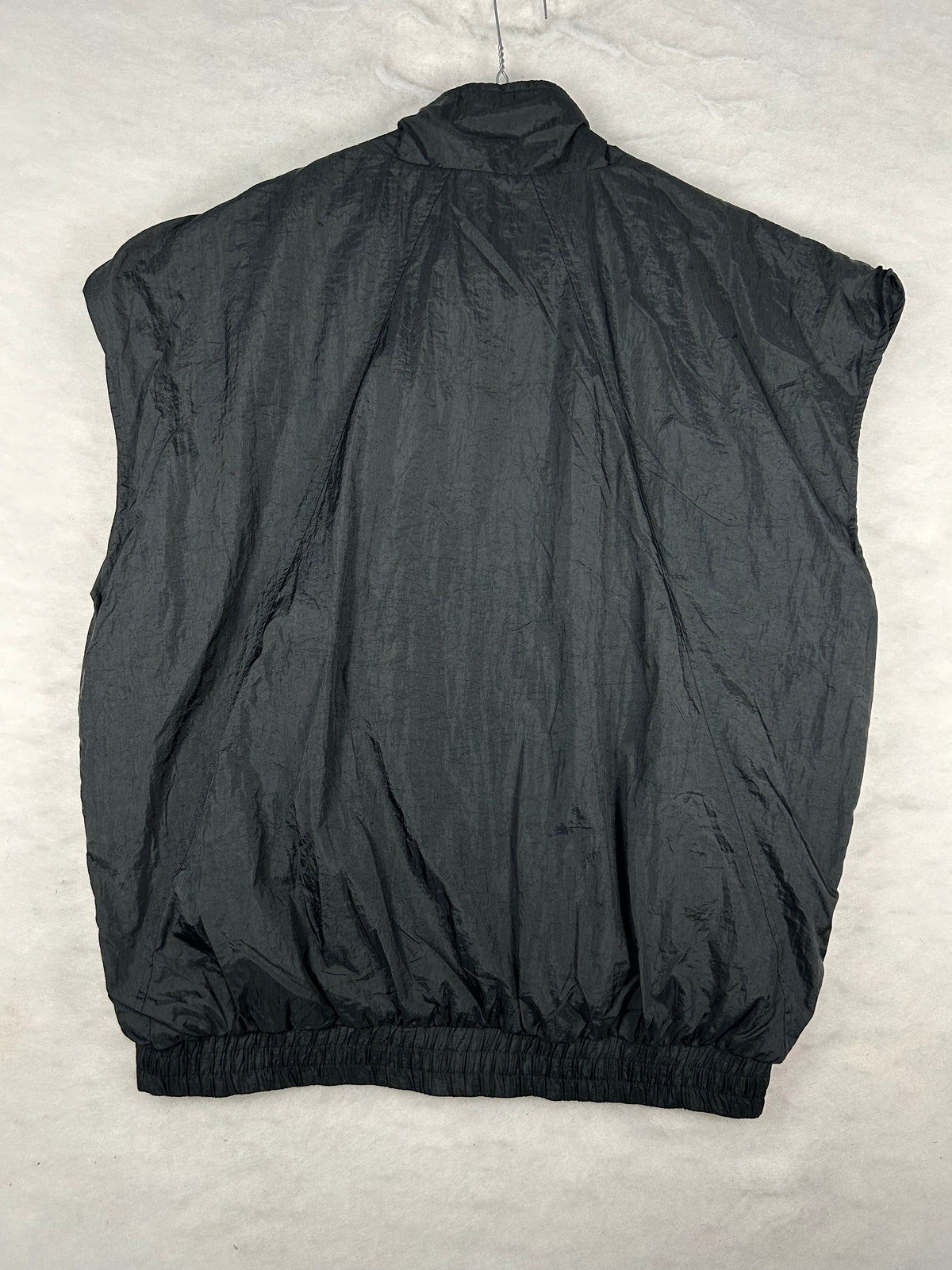 Gilet smanicato nylon nero vintage – Uomo XL