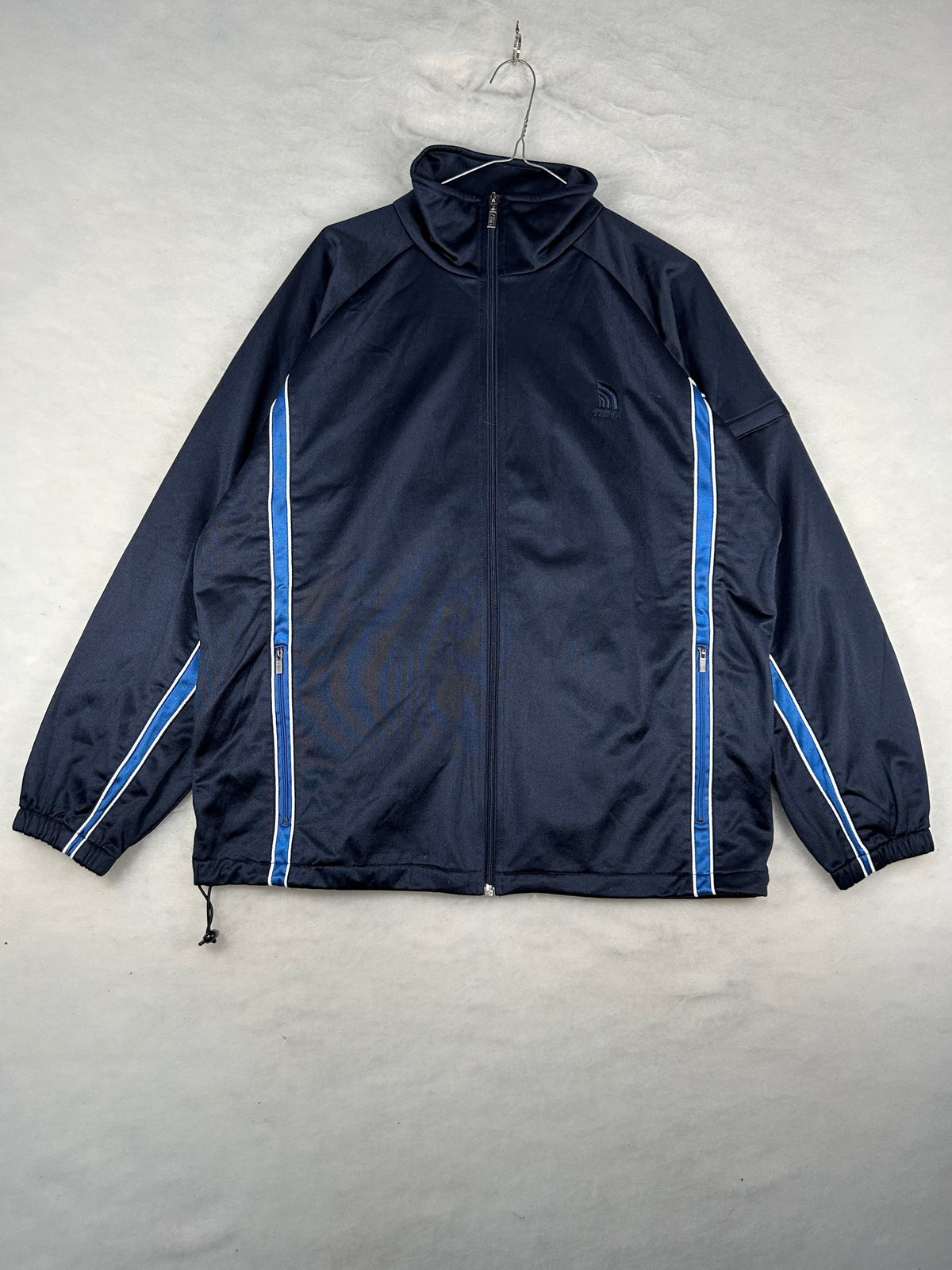 Track jacket sportiva blu navy vintage – Uomo XL