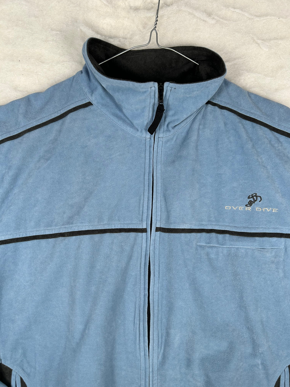Track jacket sportiva azzurra profili neri vintage – Uomo L