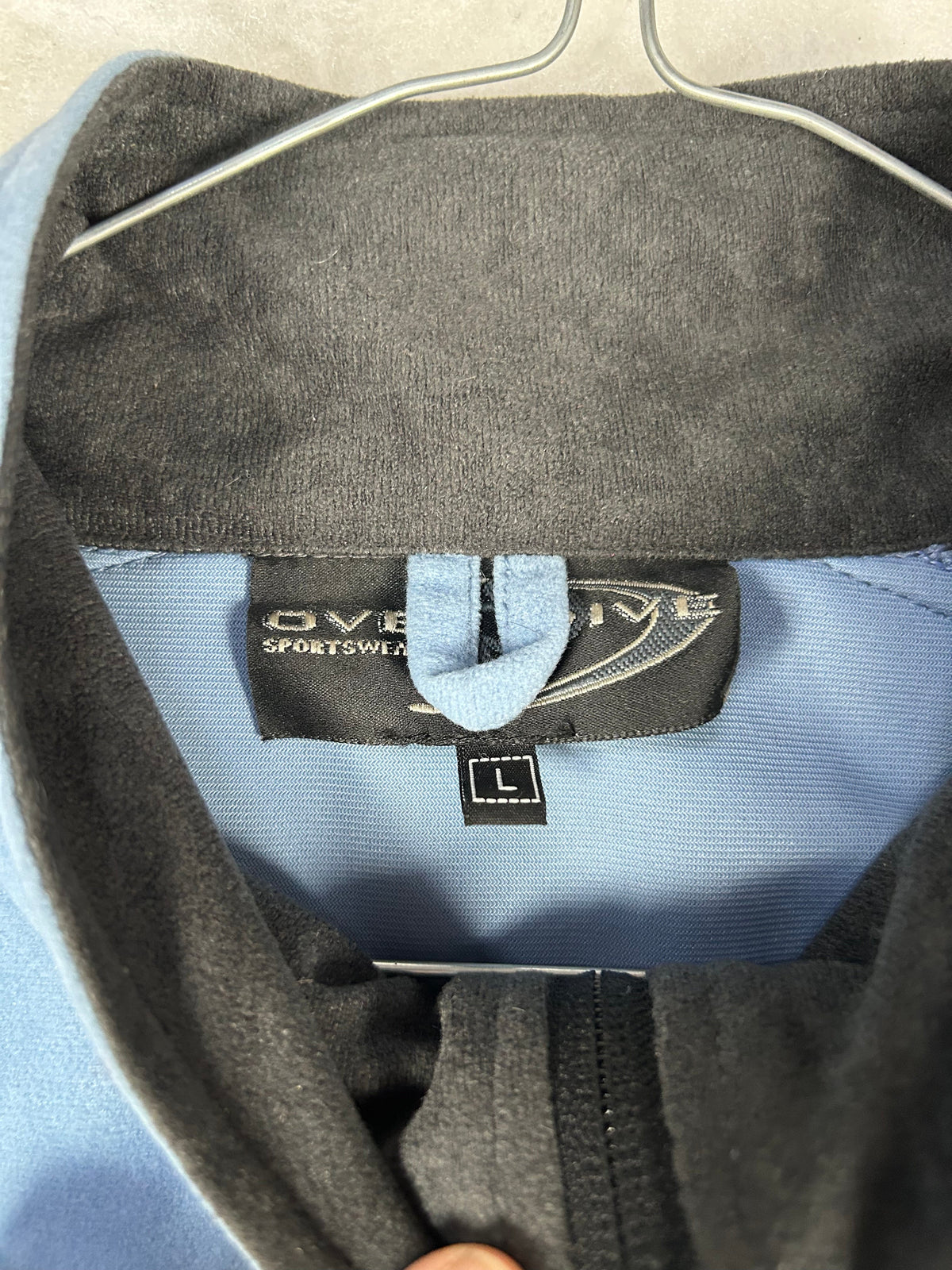 Track jacket sportiva azzurra profili neri vintage – Uomo L