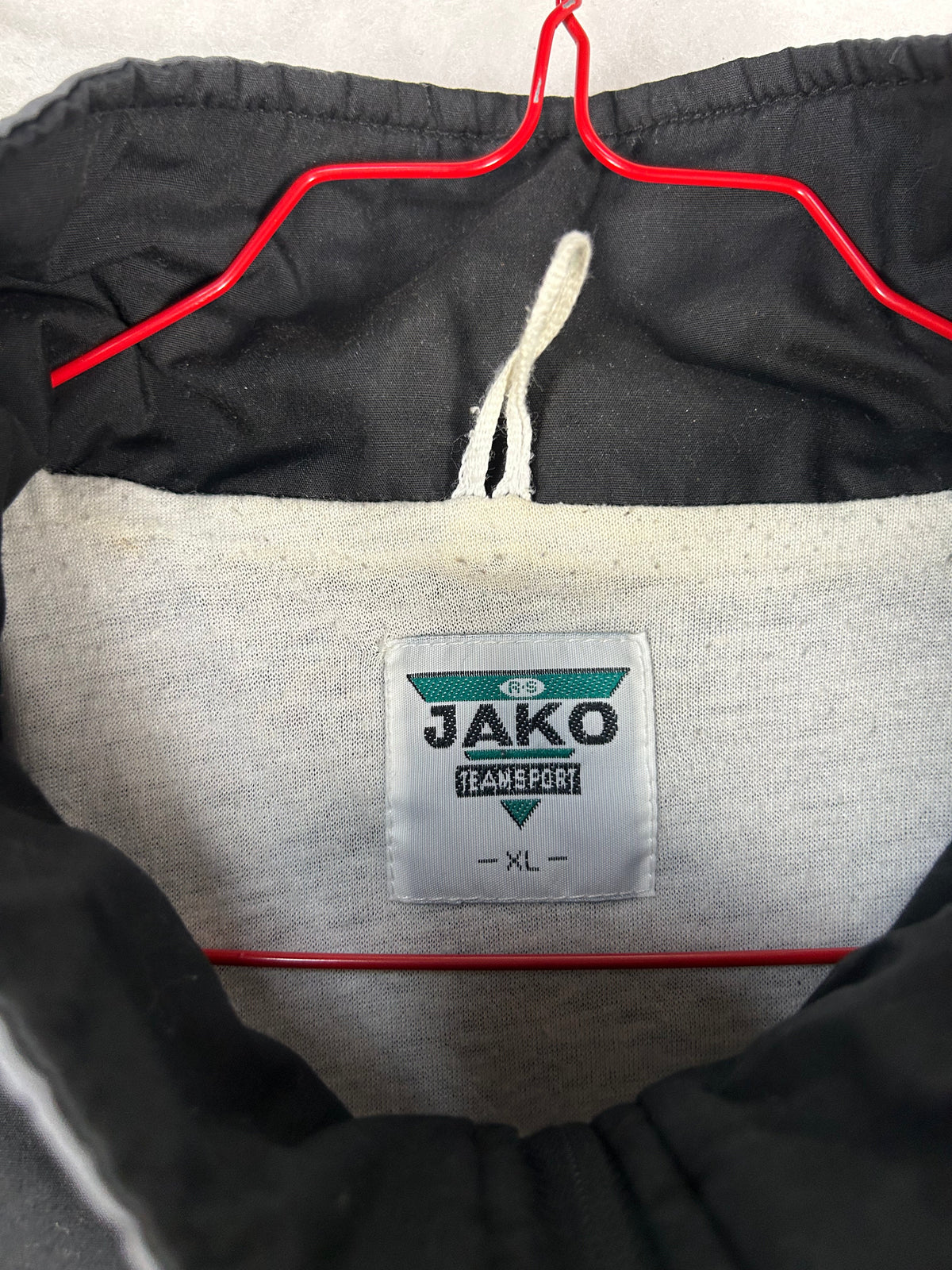 Giacca a vento anni 90 nera grigia e bianca vintage – Uomo XL