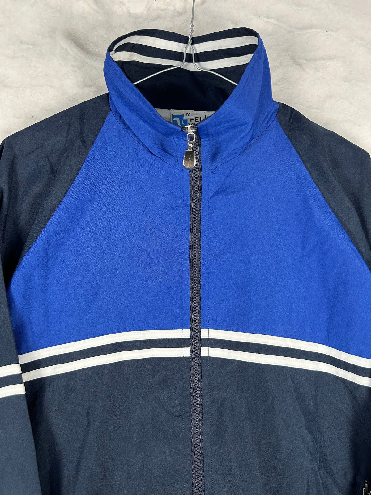 Track jacket sportiva blu navy e royal vintage – Uomo M