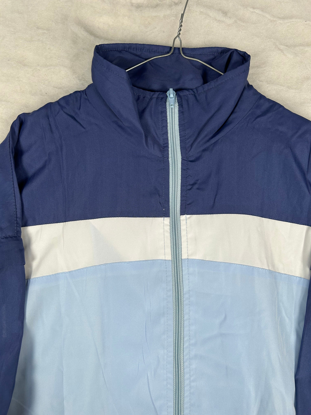 Track jacket sportiva blu navy e azzurra vintage – Uomo XL