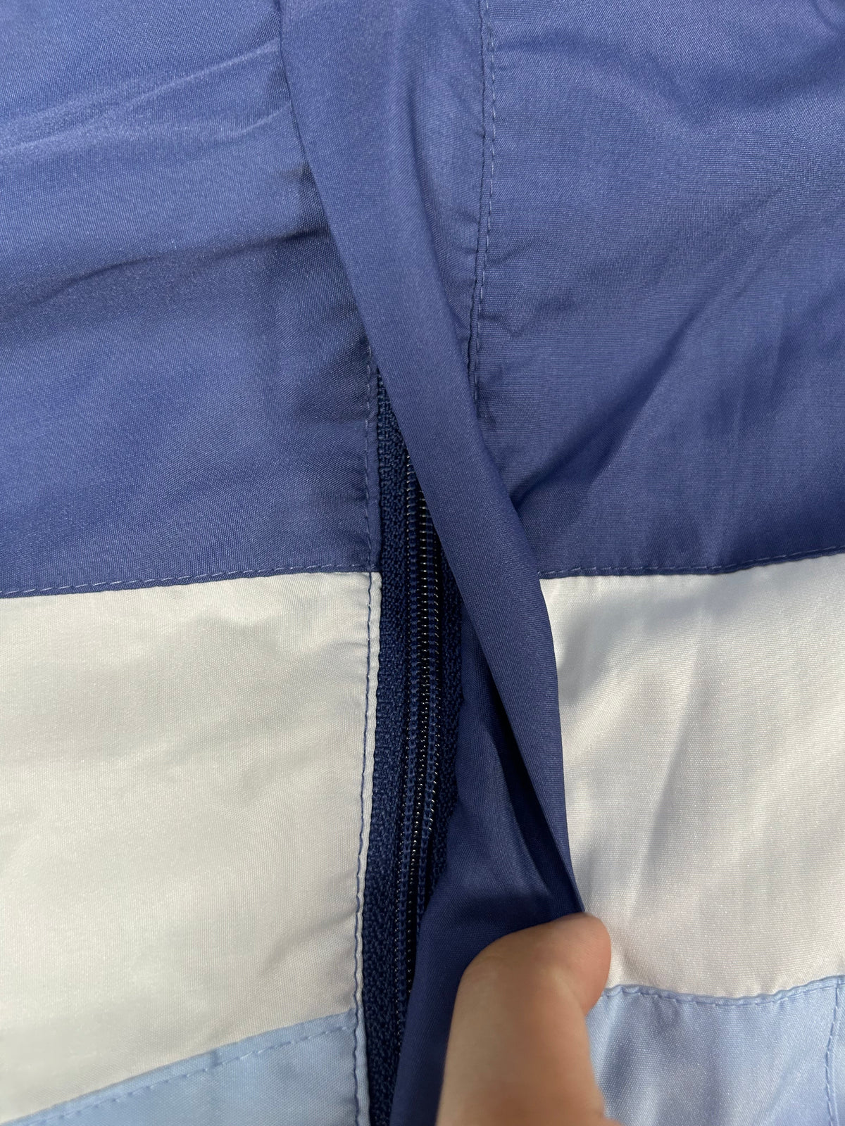 Track jacket sportiva blu navy e azzurra vintage – Uomo XL
