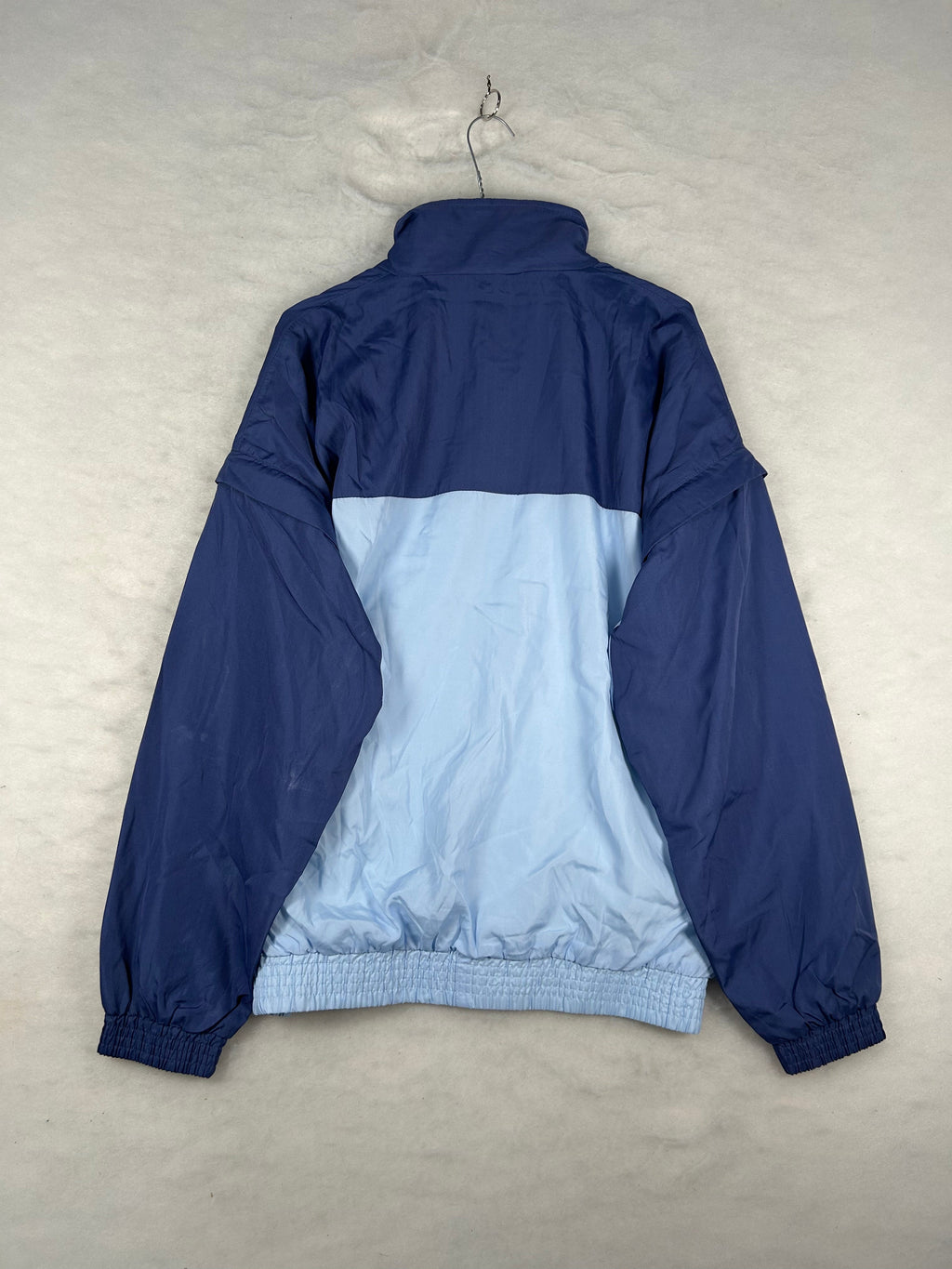 Track jacket sportiva blu navy e azzurra vintage – Uomo XL