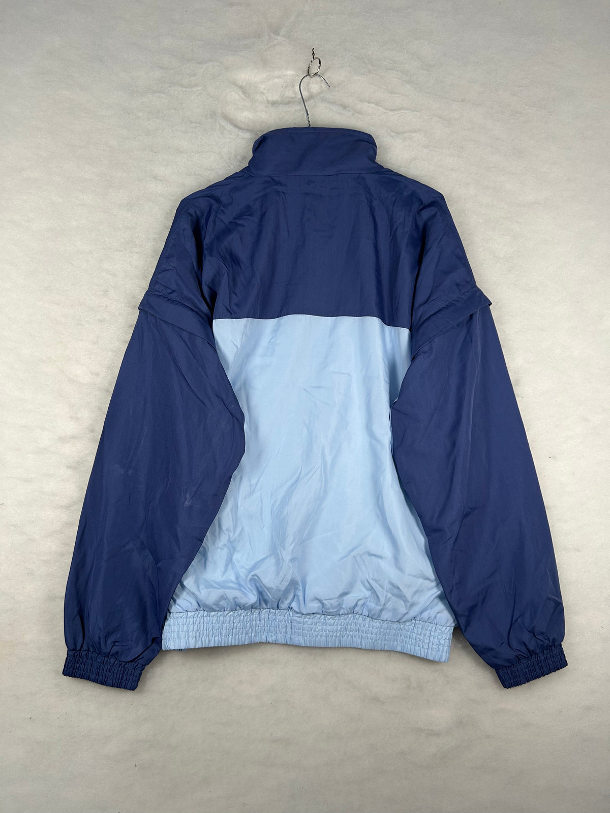 Track jacket sportiva blu navy e azzurra vintage – Uomo XL