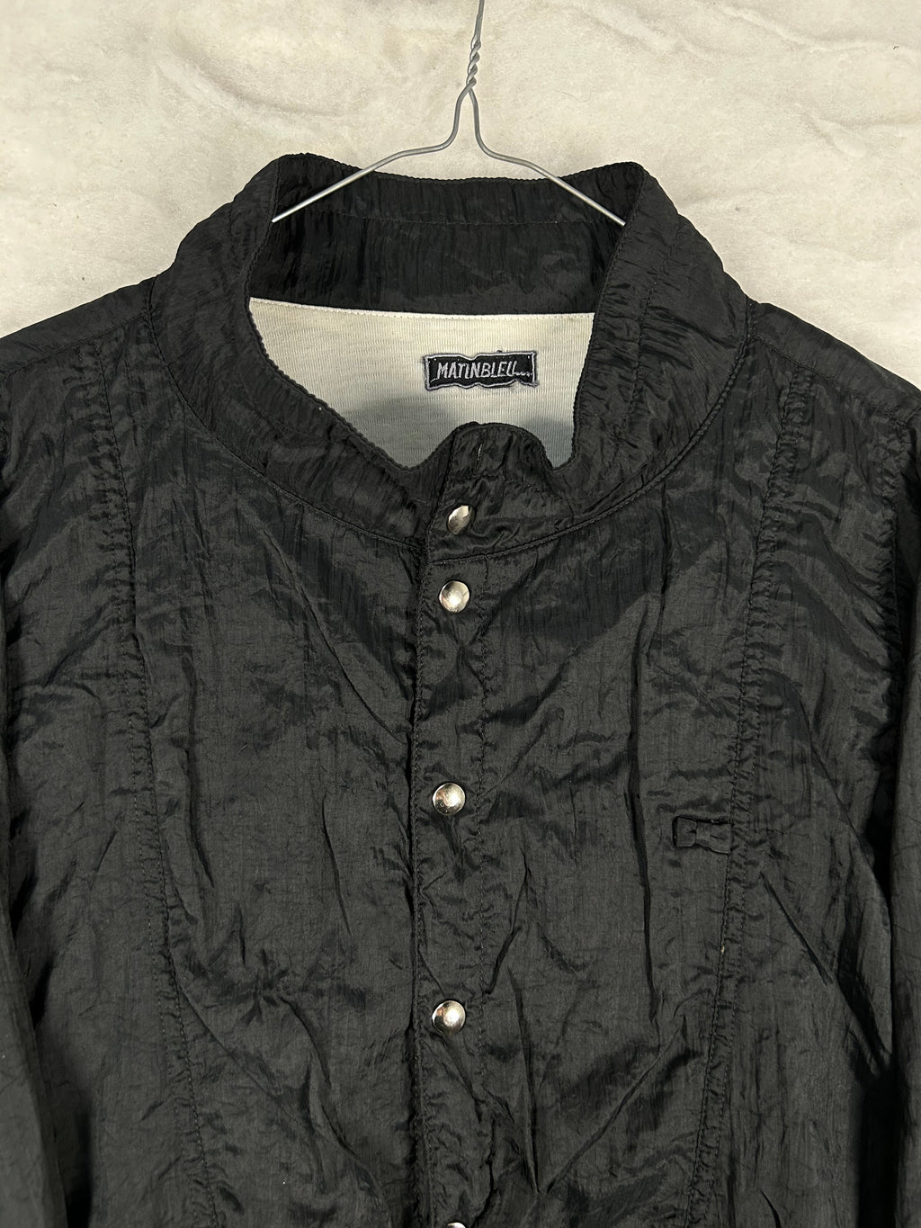 Giacca a vento anni 90 nera collo alto vintage – Uomo S