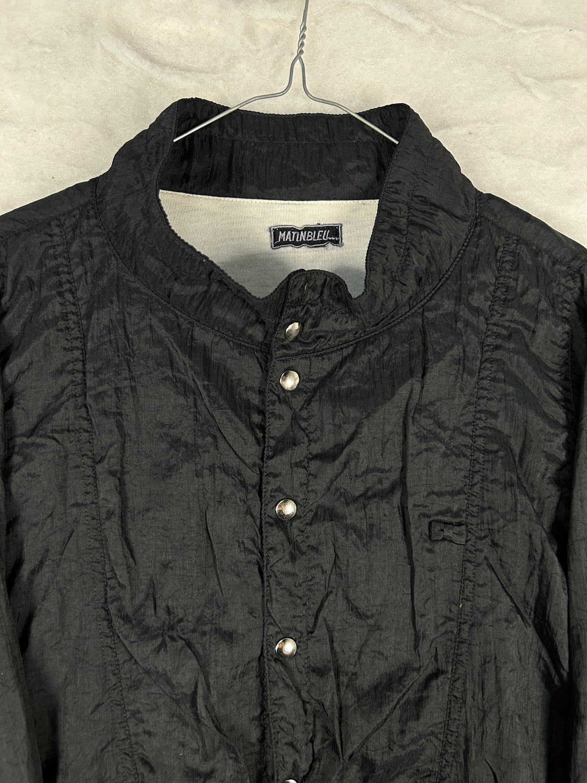 Giacca a vento anni 90 nera collo alto vintage – Uomo S