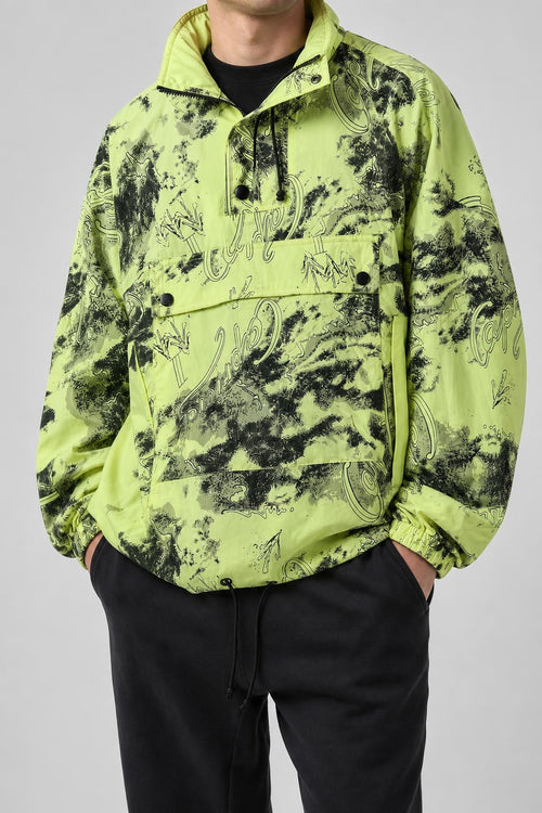 Anorak verde lime fluo vintage indossato