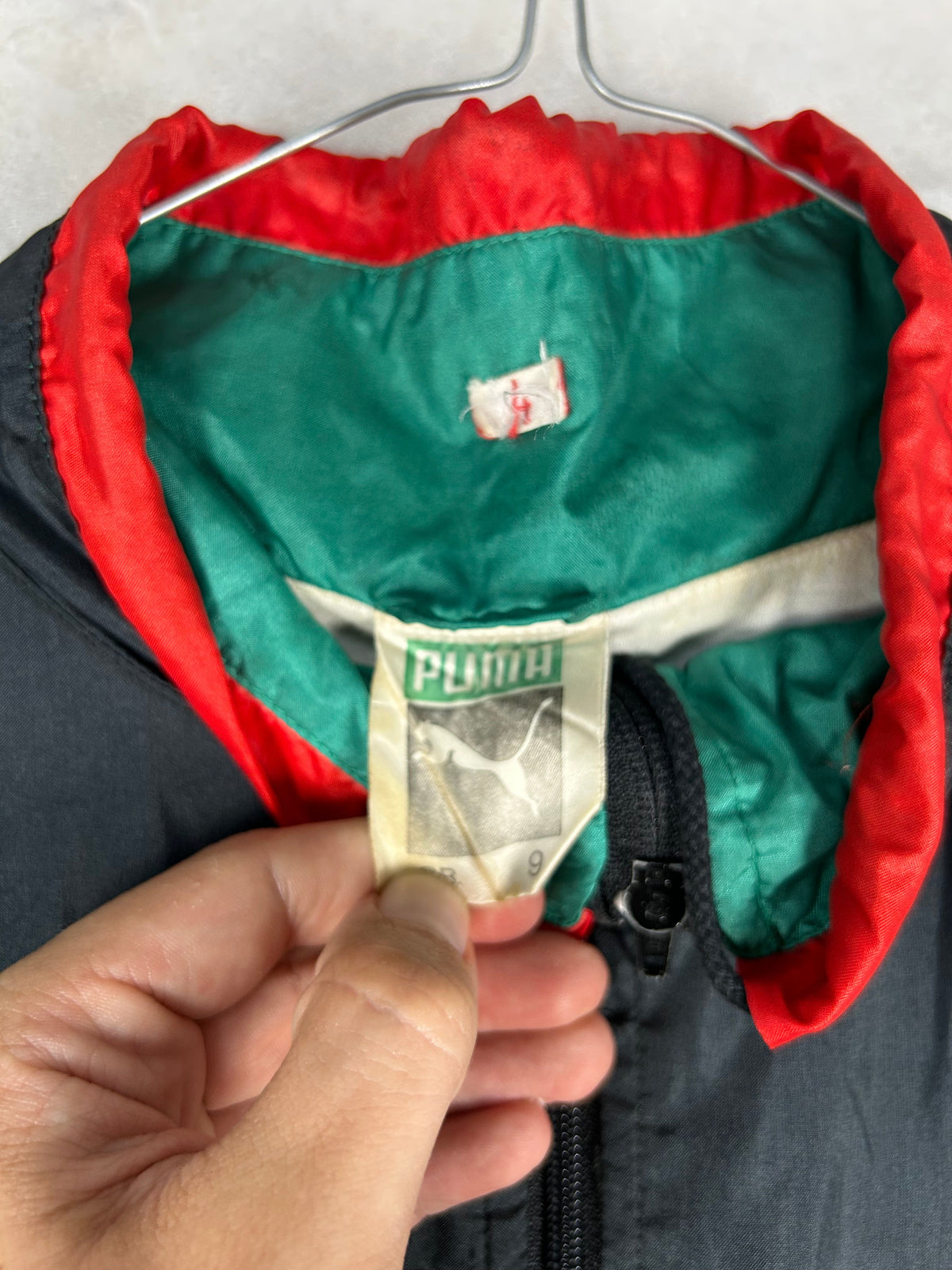 Track jacket Puma anni 90 nera verde e rossa vintage – Uomo M