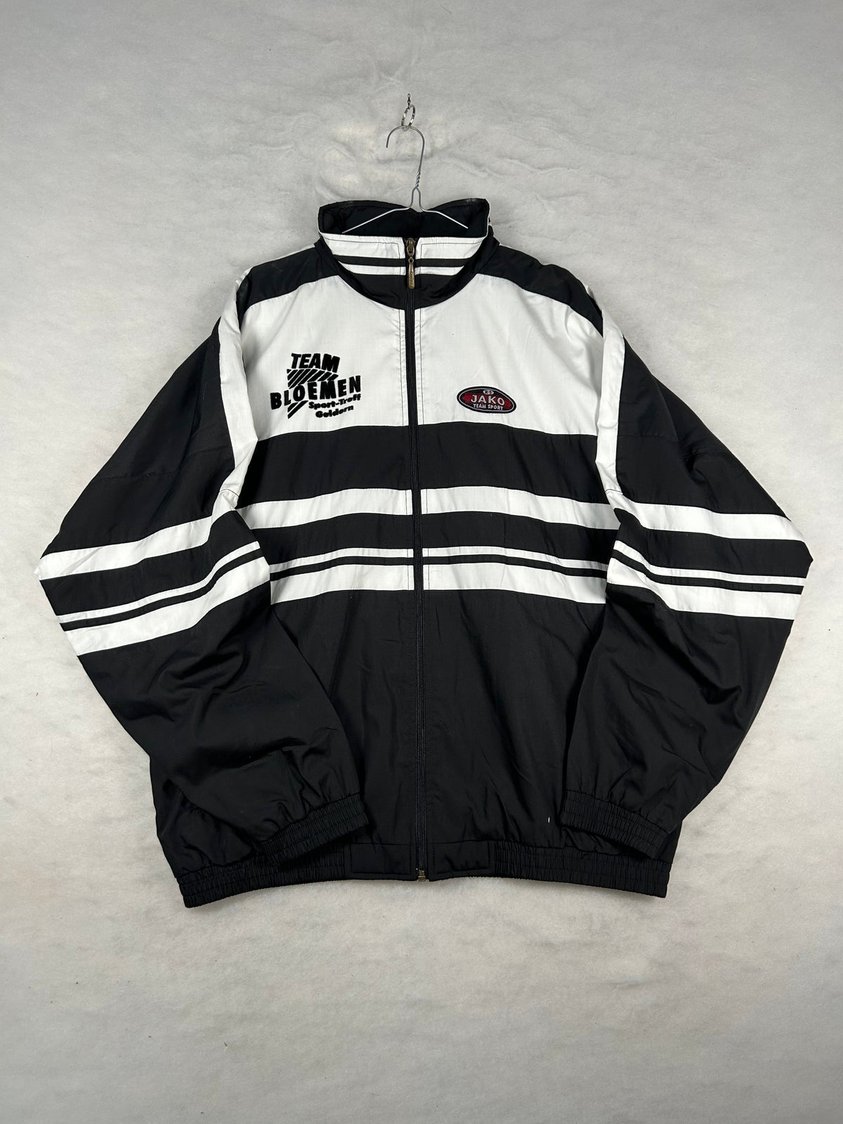 Tuta completa sportiva nera e bianca vintage – Uomo L