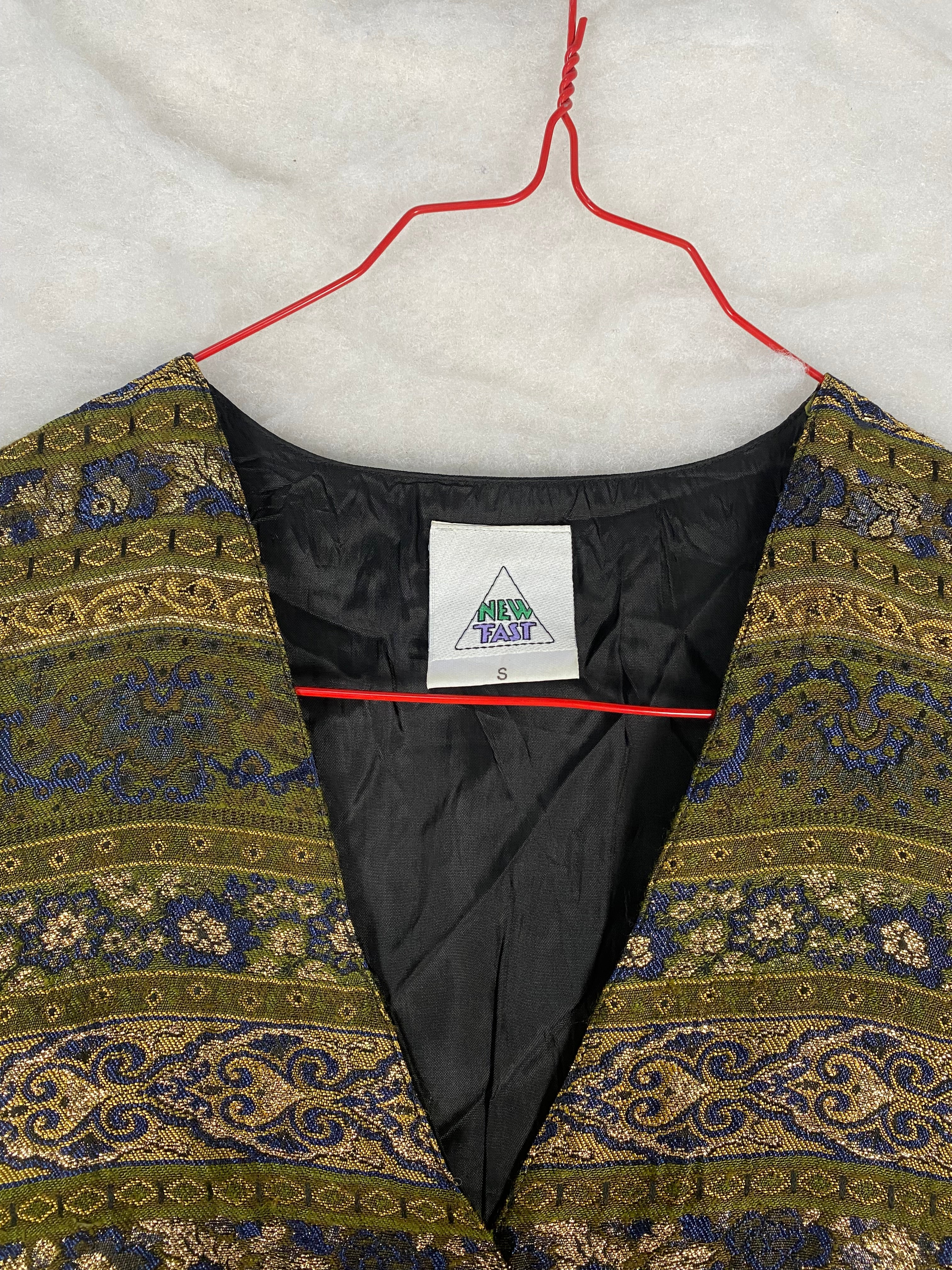 Gilet vintage donna broccato - fronte