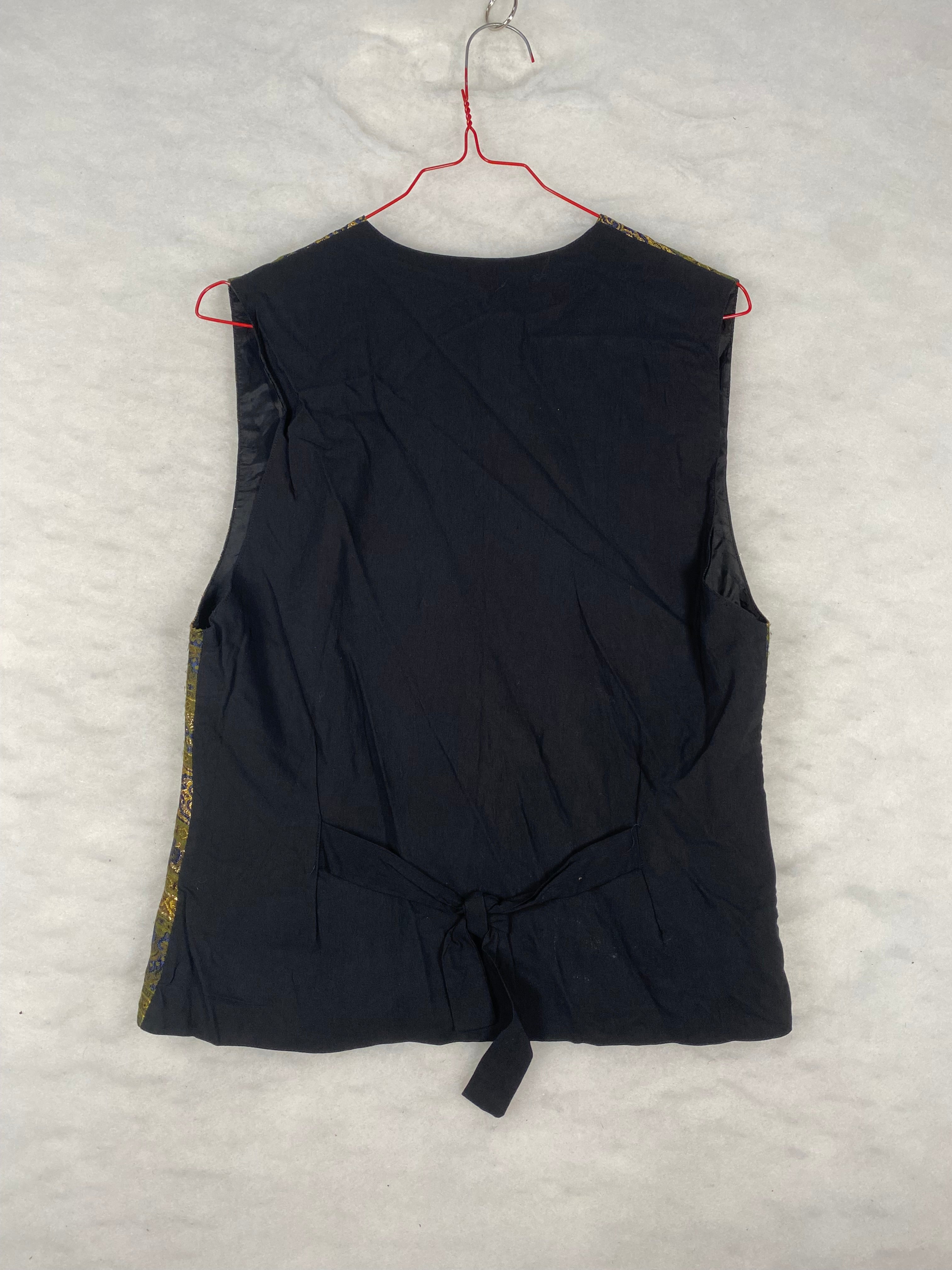 Gilet vintage donna broccato - retro nero