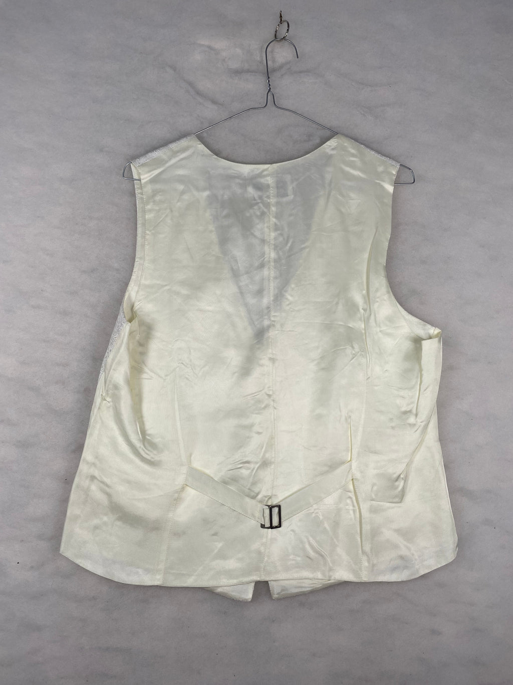Gilet / Panciotto Vintage Donna Elegante in Jacquard Floreale – Bianco Avorio