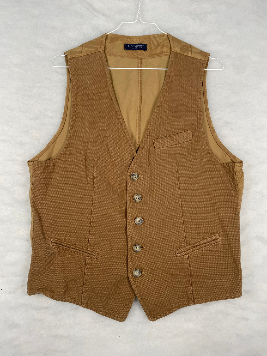 Gilet / Panciotto Vintage Uomo in Cotone Canvas – Cammello