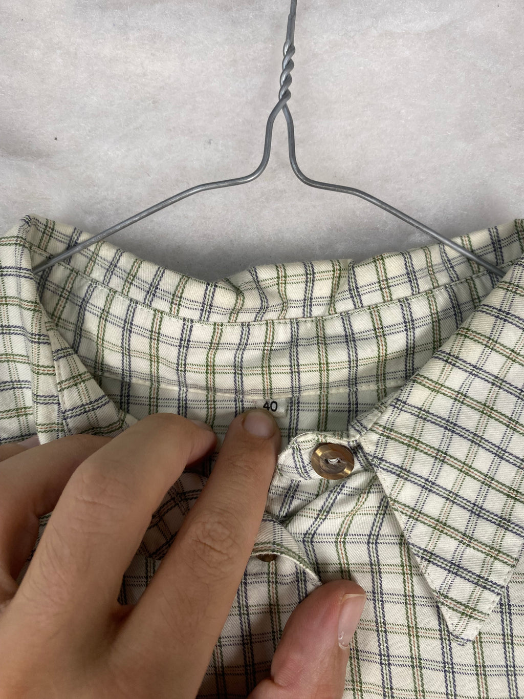 Camicia vintage uomo a quadretti - etichetta collo