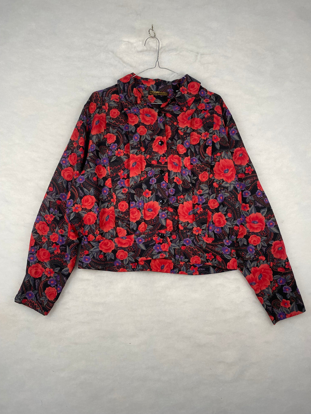 Giacca vintage donna a fiori - fronte