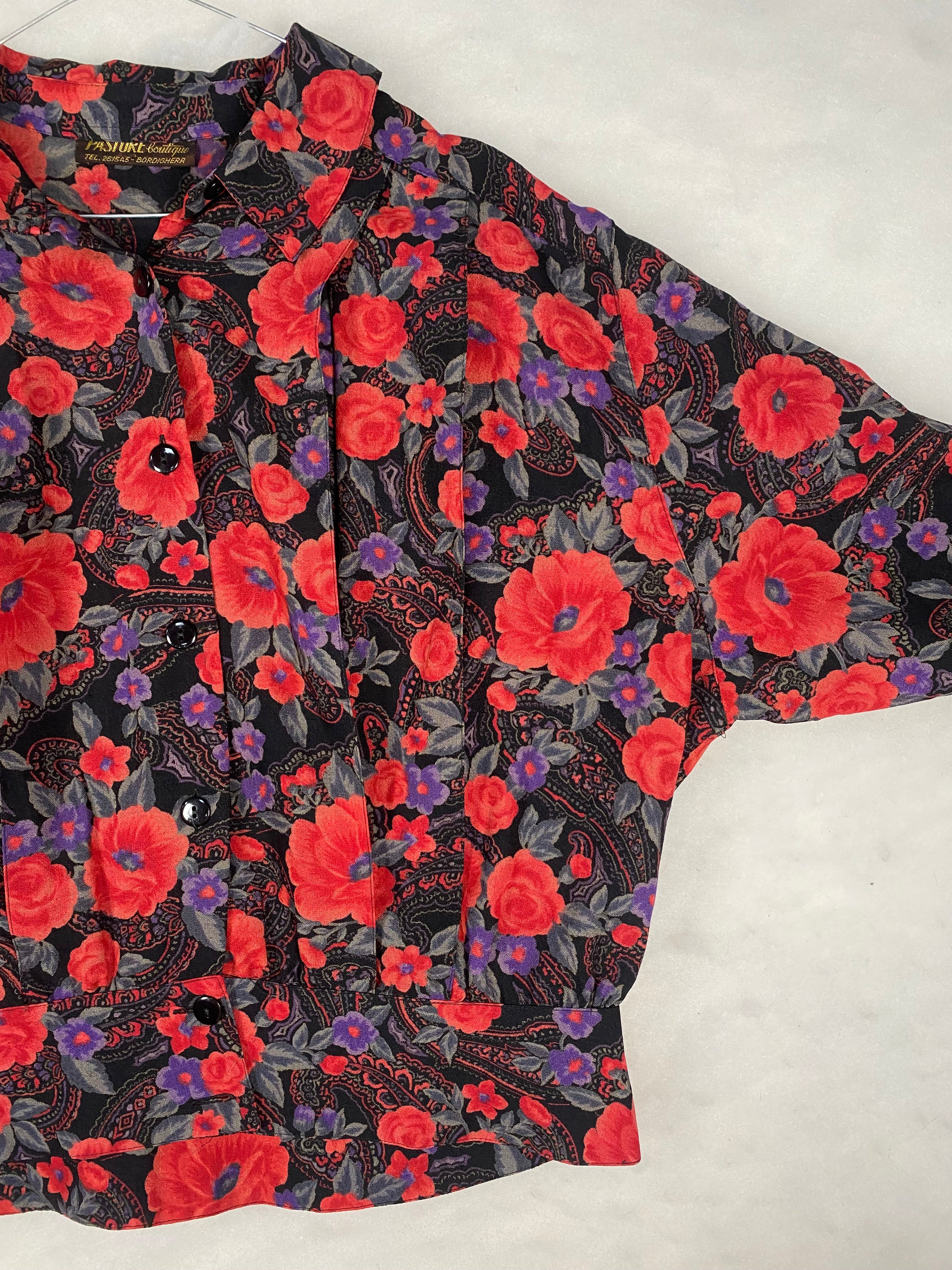 Giacca vintage donna a fiori - dettaglio bottoni