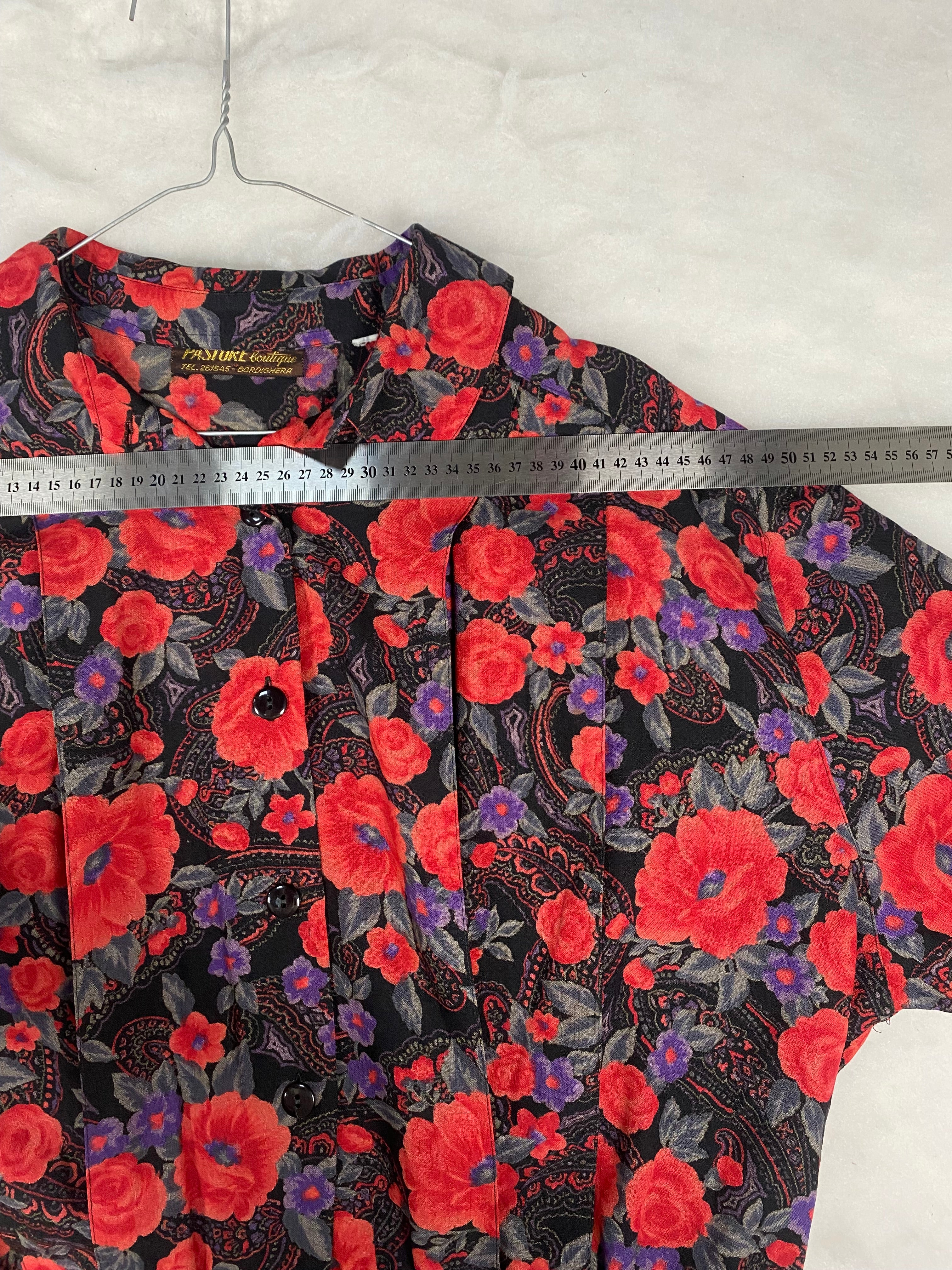 Giacca vintage donna a fiori - dettaglio tessuto