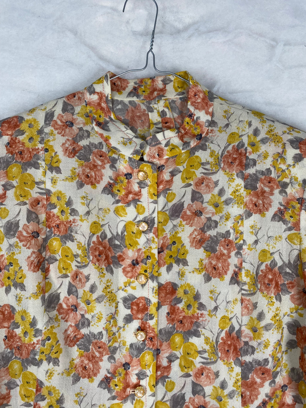 Blusa vintage donna a fiori - dettaglio