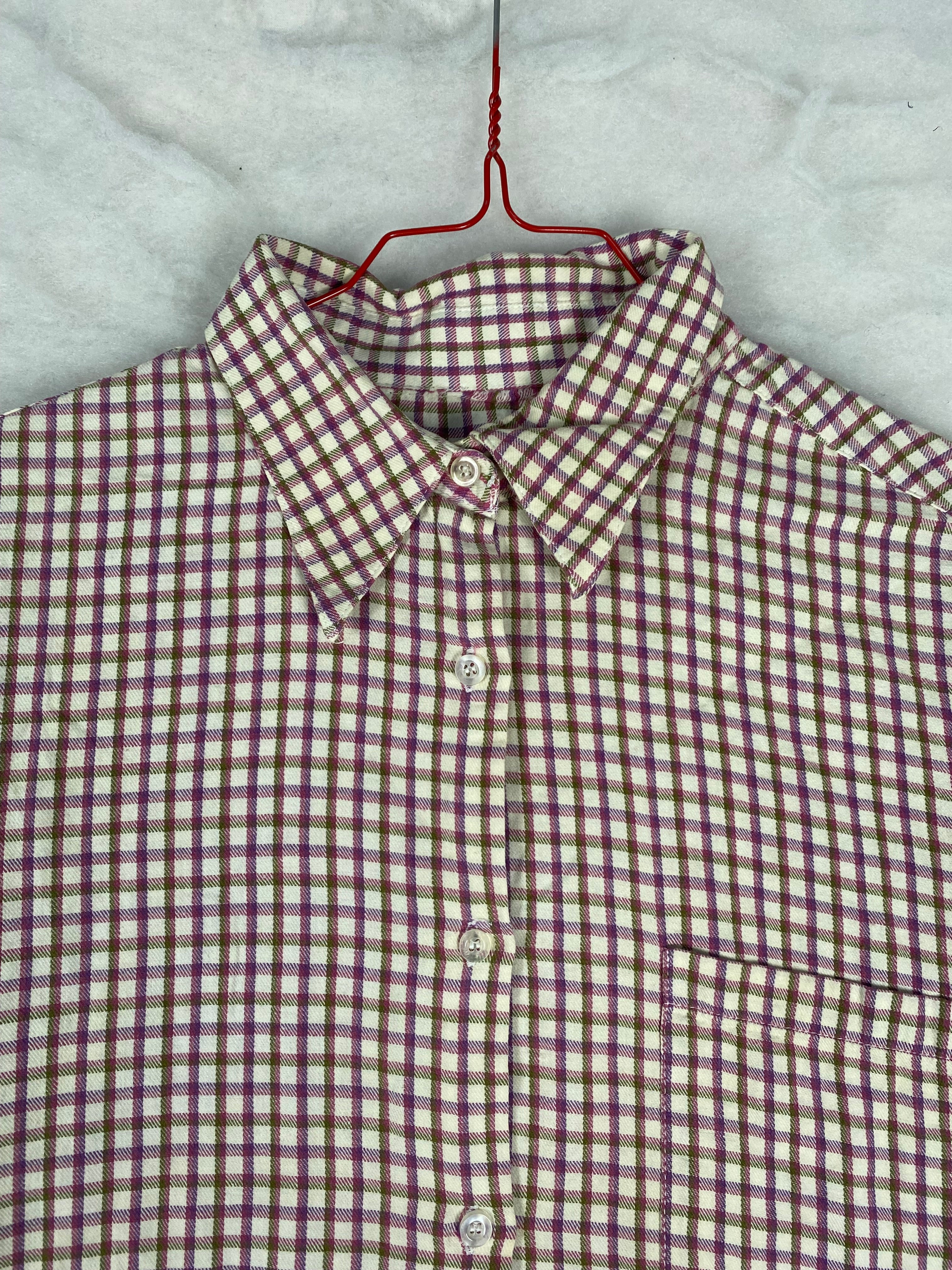 Camicia vintage donna a quadretti - dettaglio polsino