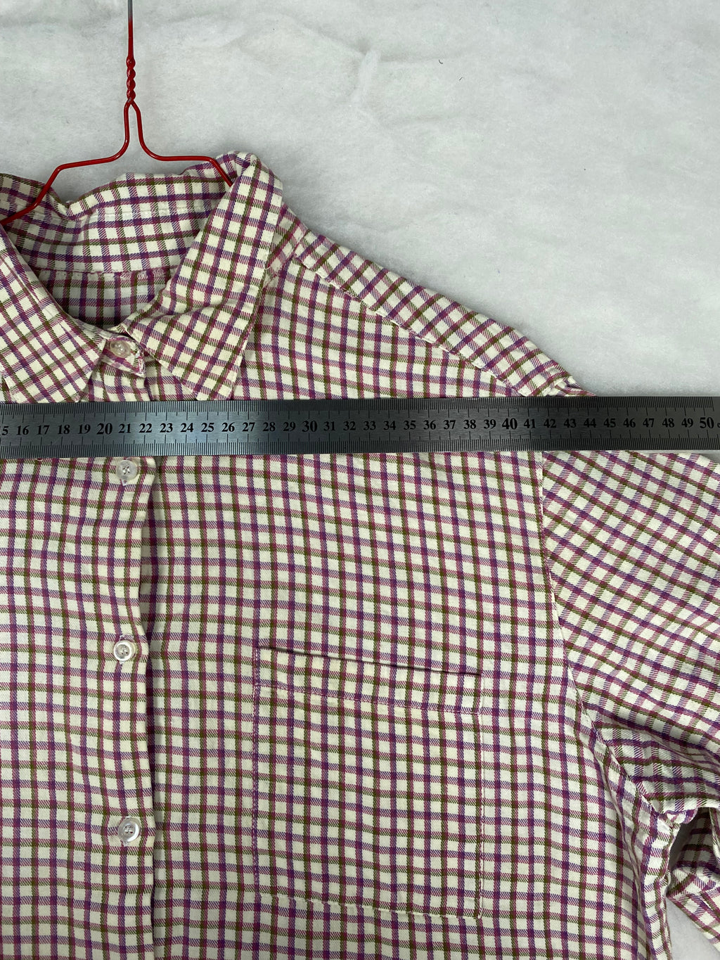 Camicia vintage donna a quadretti - dettaglio taschino