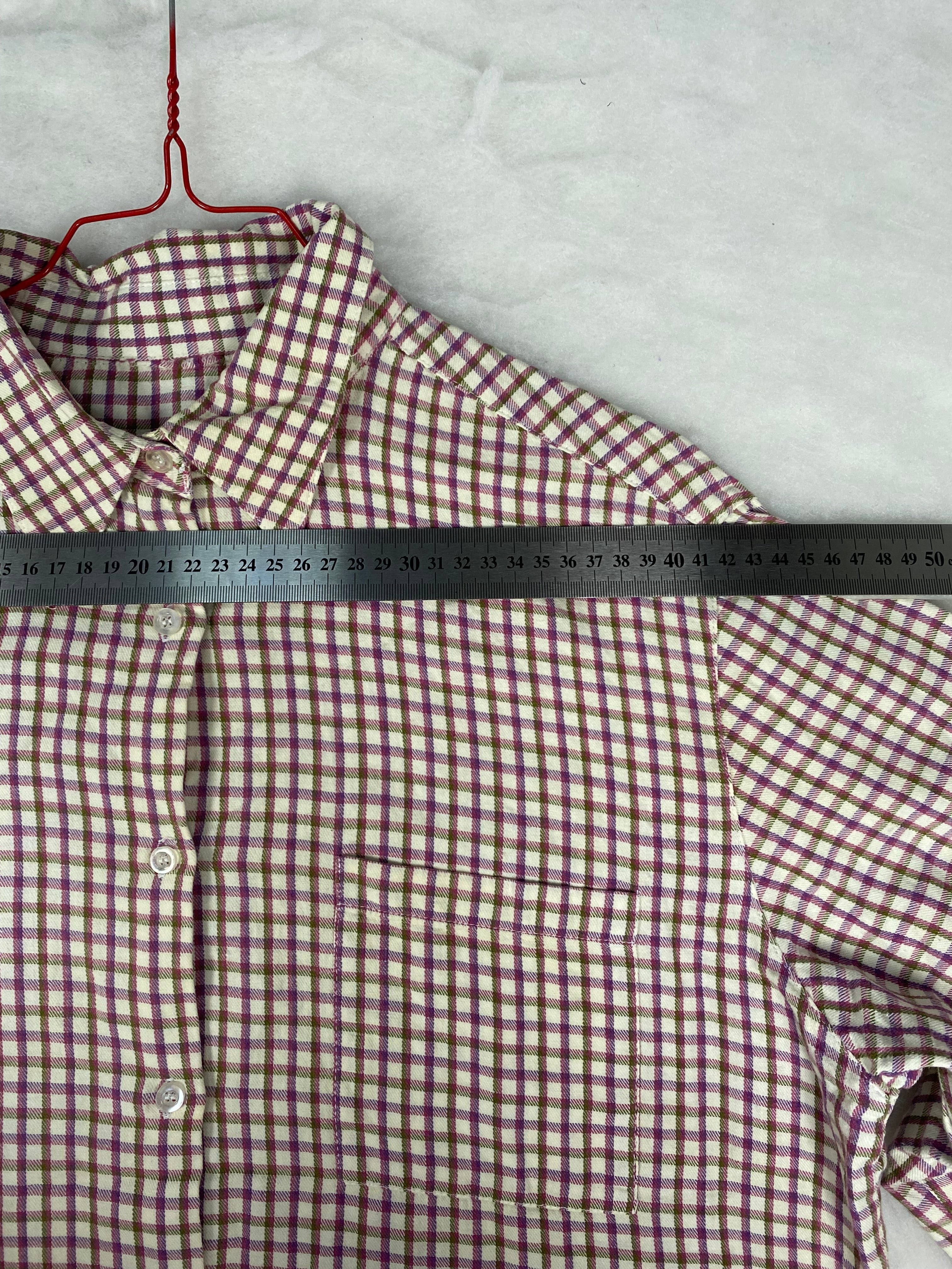 Camicia vintage donna a quadretti - dettaglio taschino