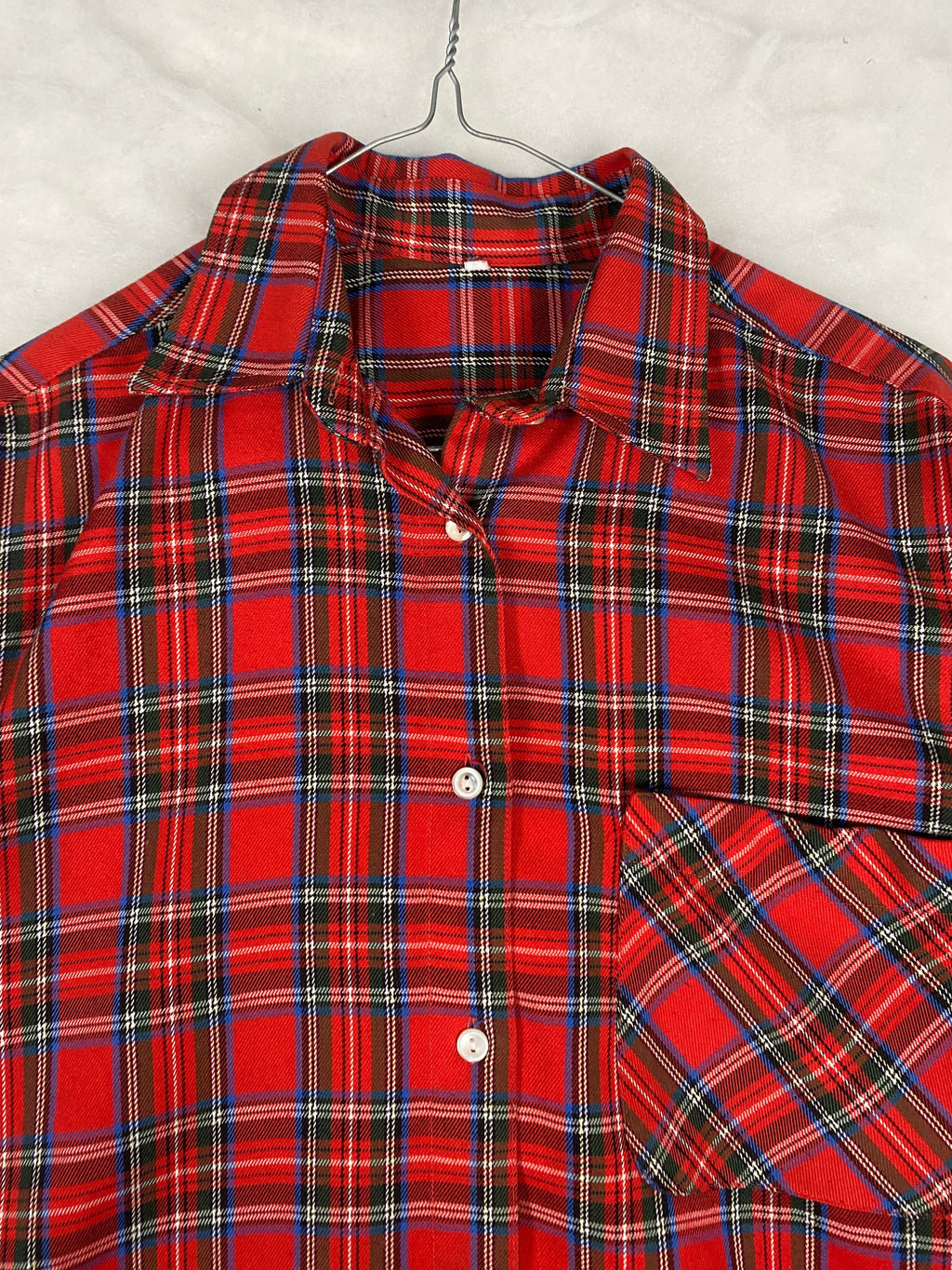 Camicia vintage donna tartan rosso - dettaglio