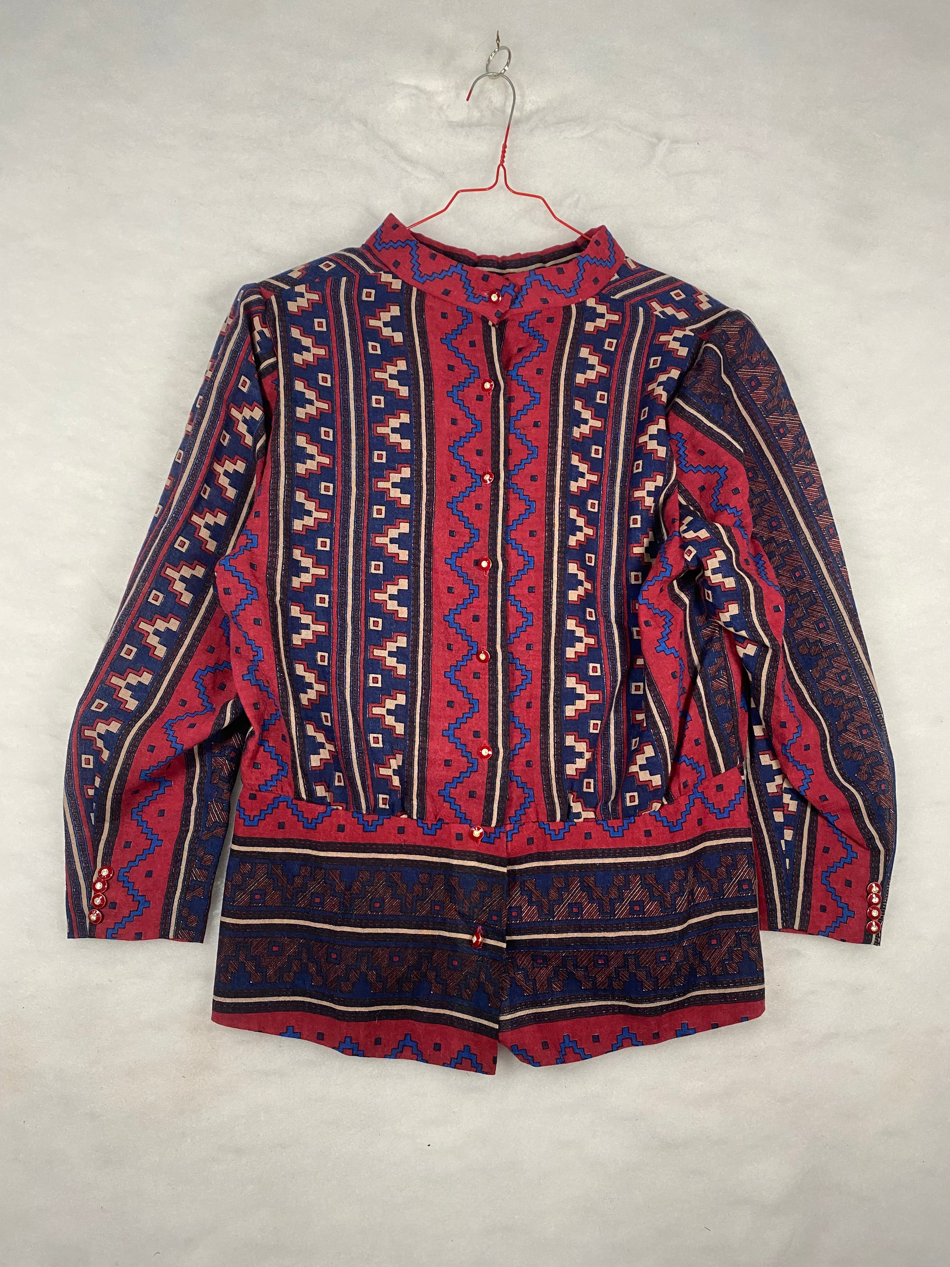 Camicia donna etnica geometrica - fronte