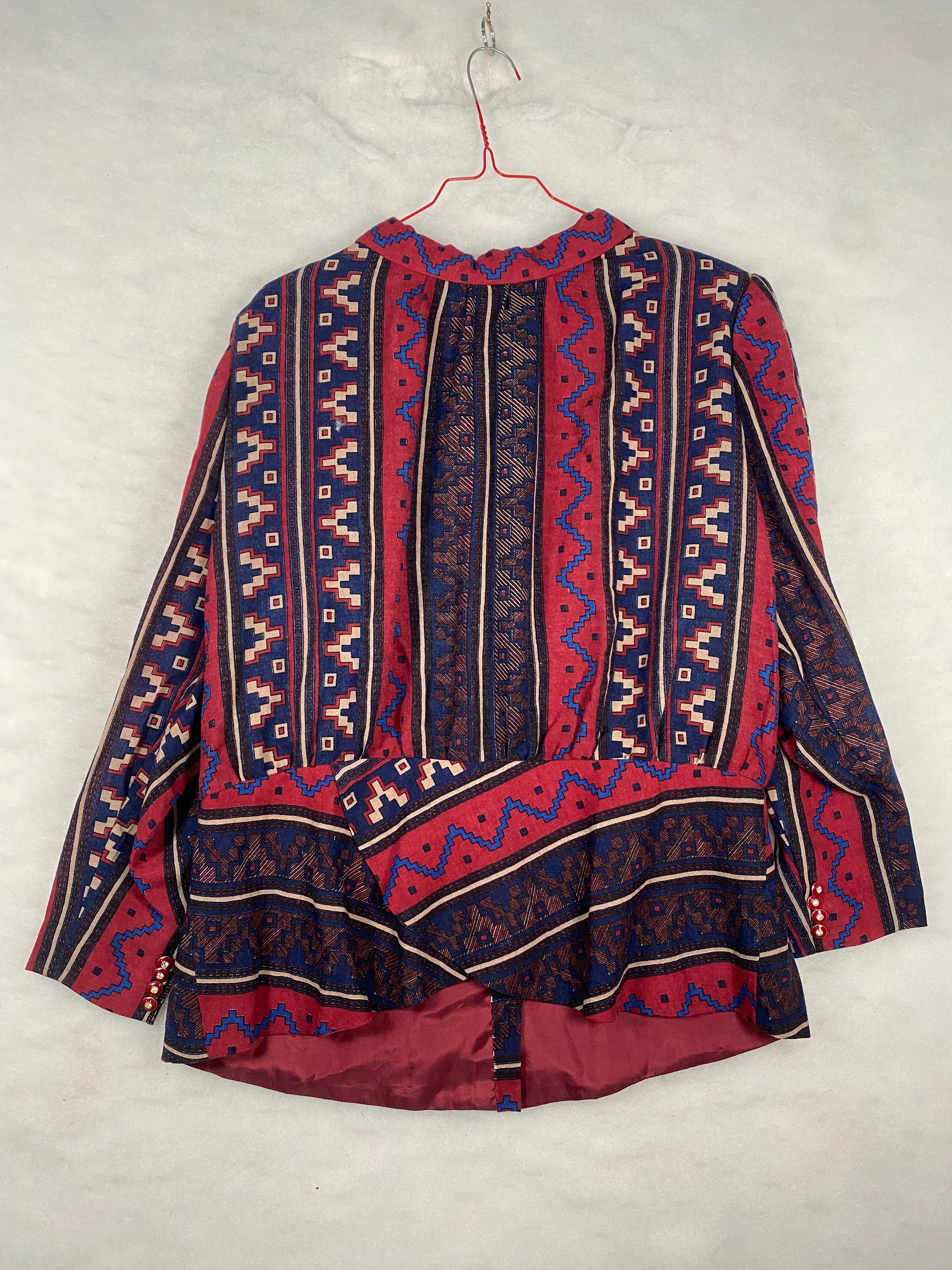 Camicia donna etnica geometrica - dettaglio tessuto