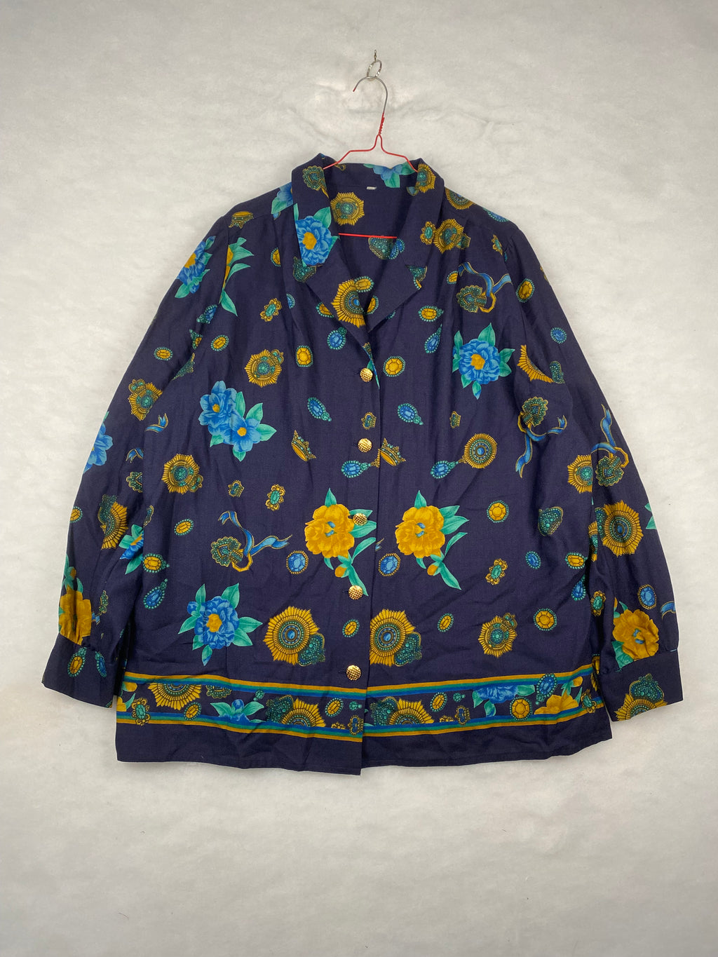 Blusa donna barocca blu navy - fronte