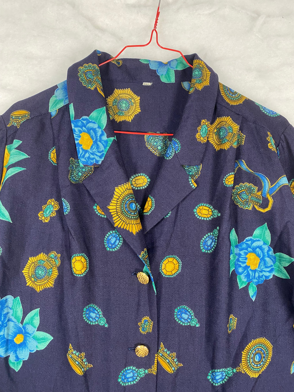 Blusa donna barocca blu navy - dettaglio