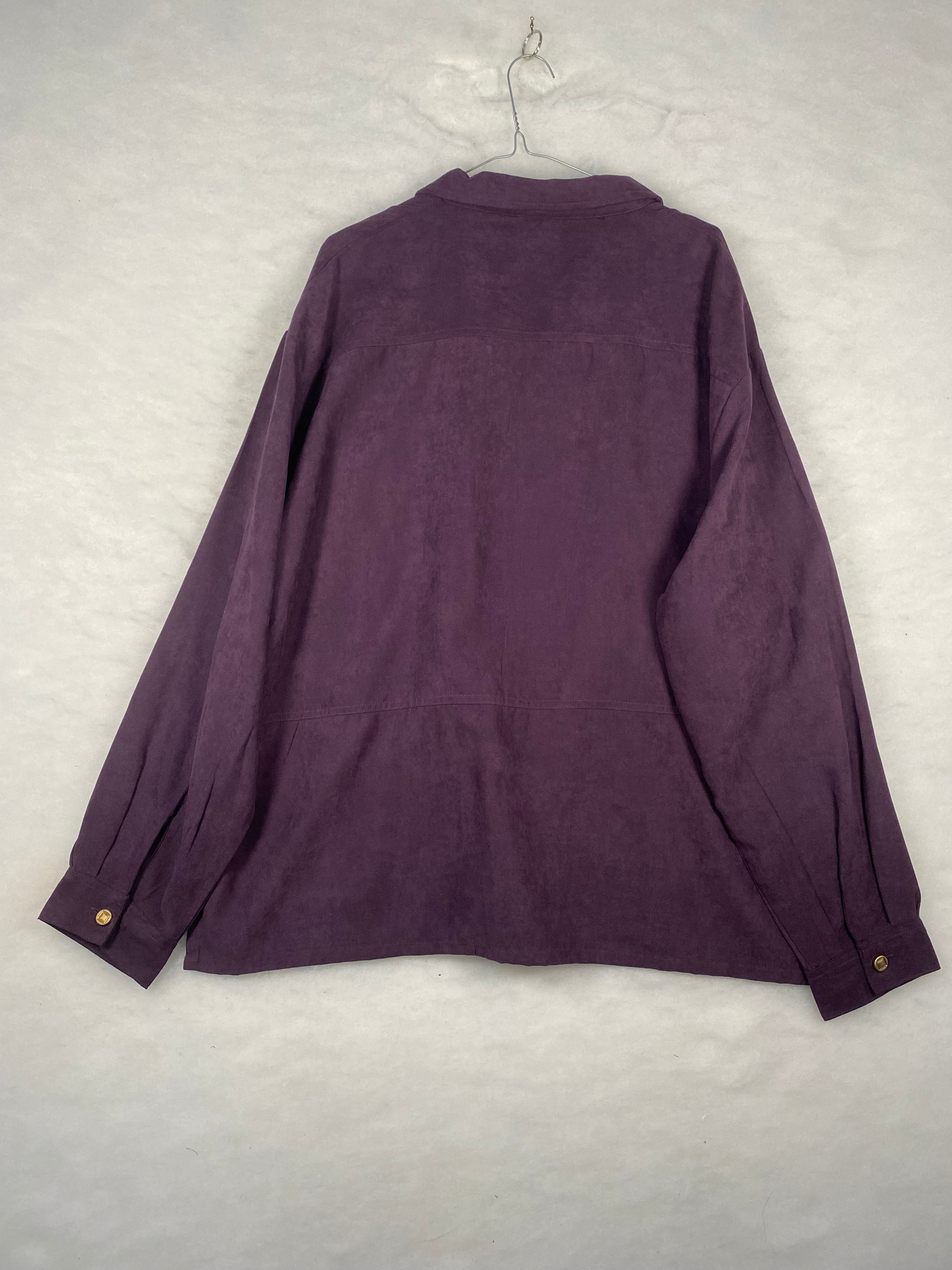 Giacca-camicia Newport viola - dettaglio tessuto