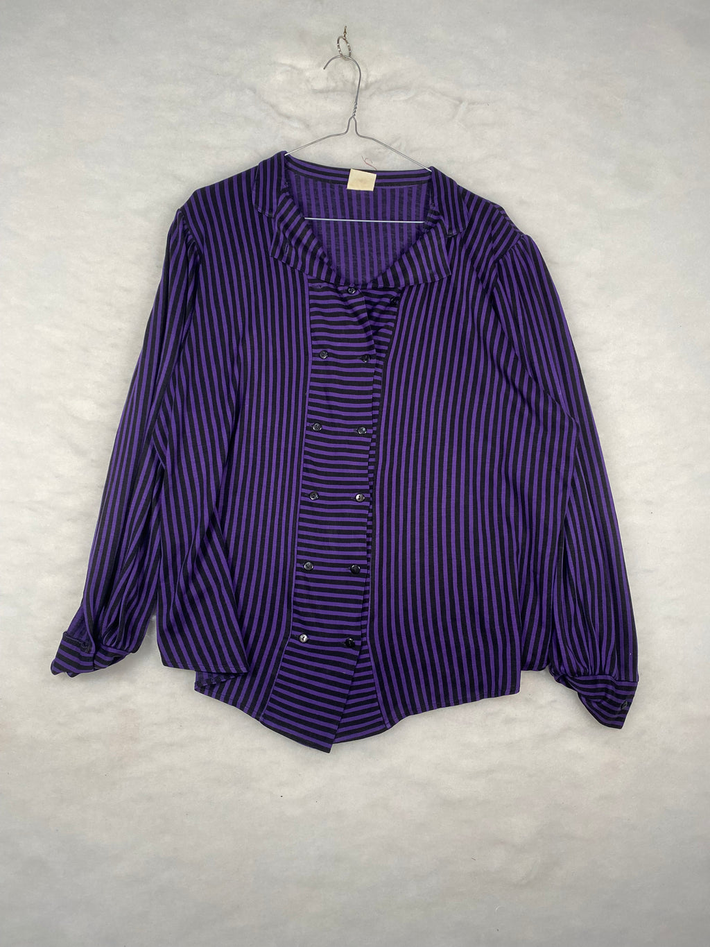 Camicia donna a righe viola e nero - fronte