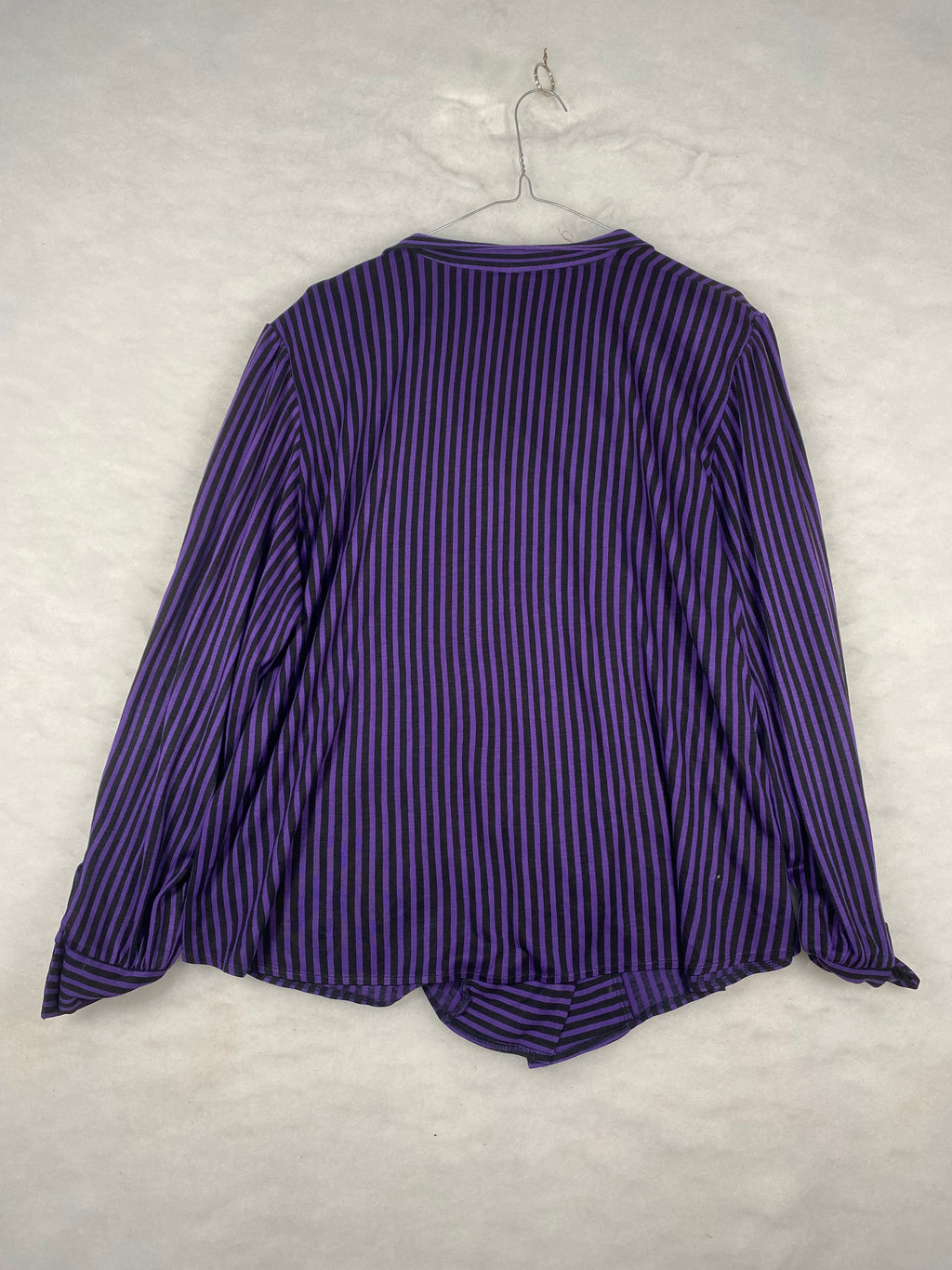 Camicia donna a righe viola e nero - dettaglio tessuto