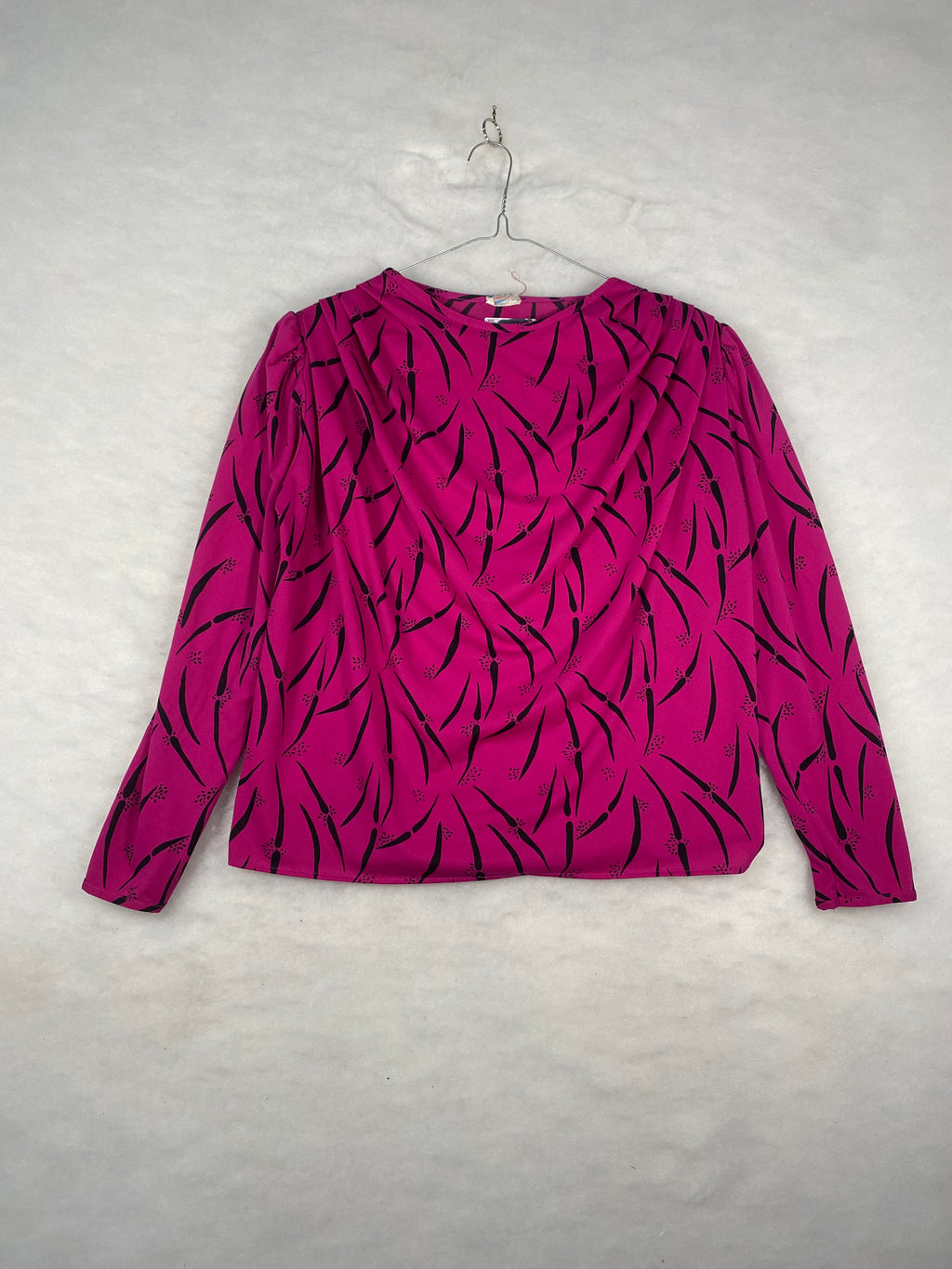 Top donna magenta stampa astratta - fronte