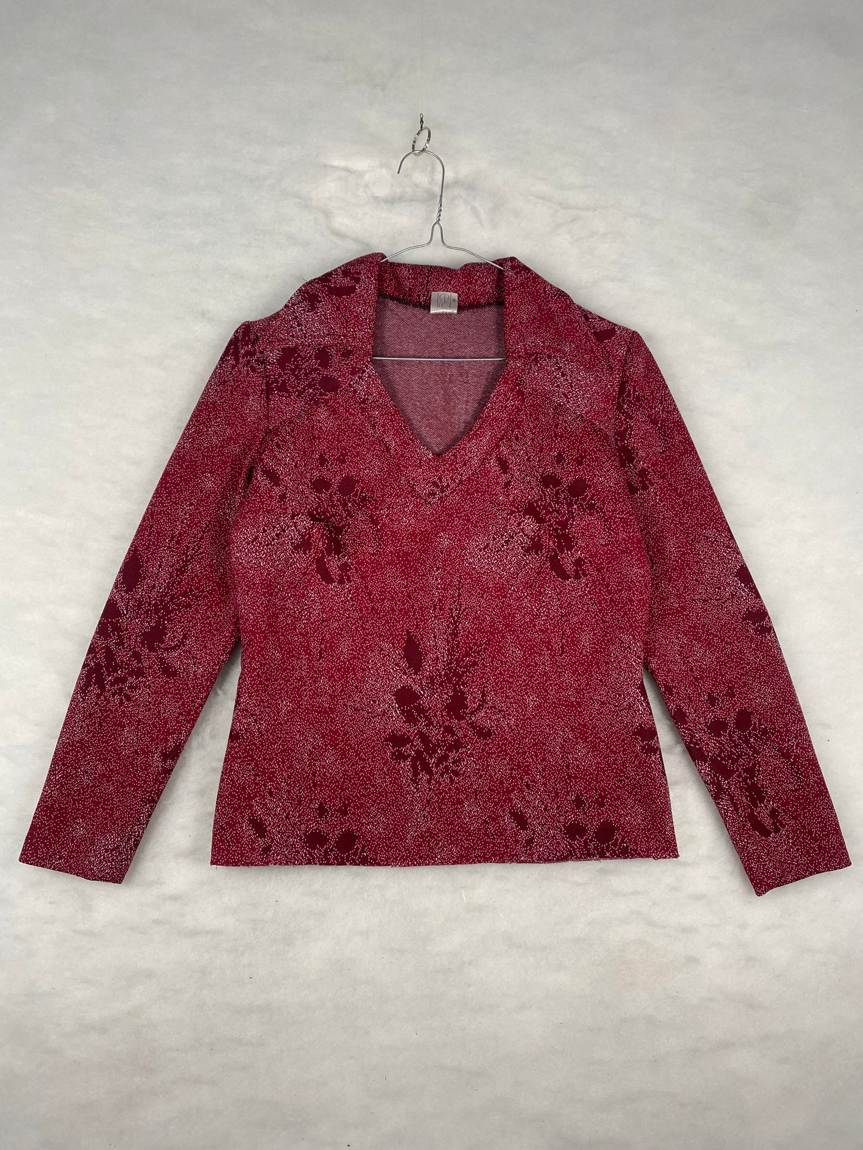 Maglia donna bordeaux screziata - fronte