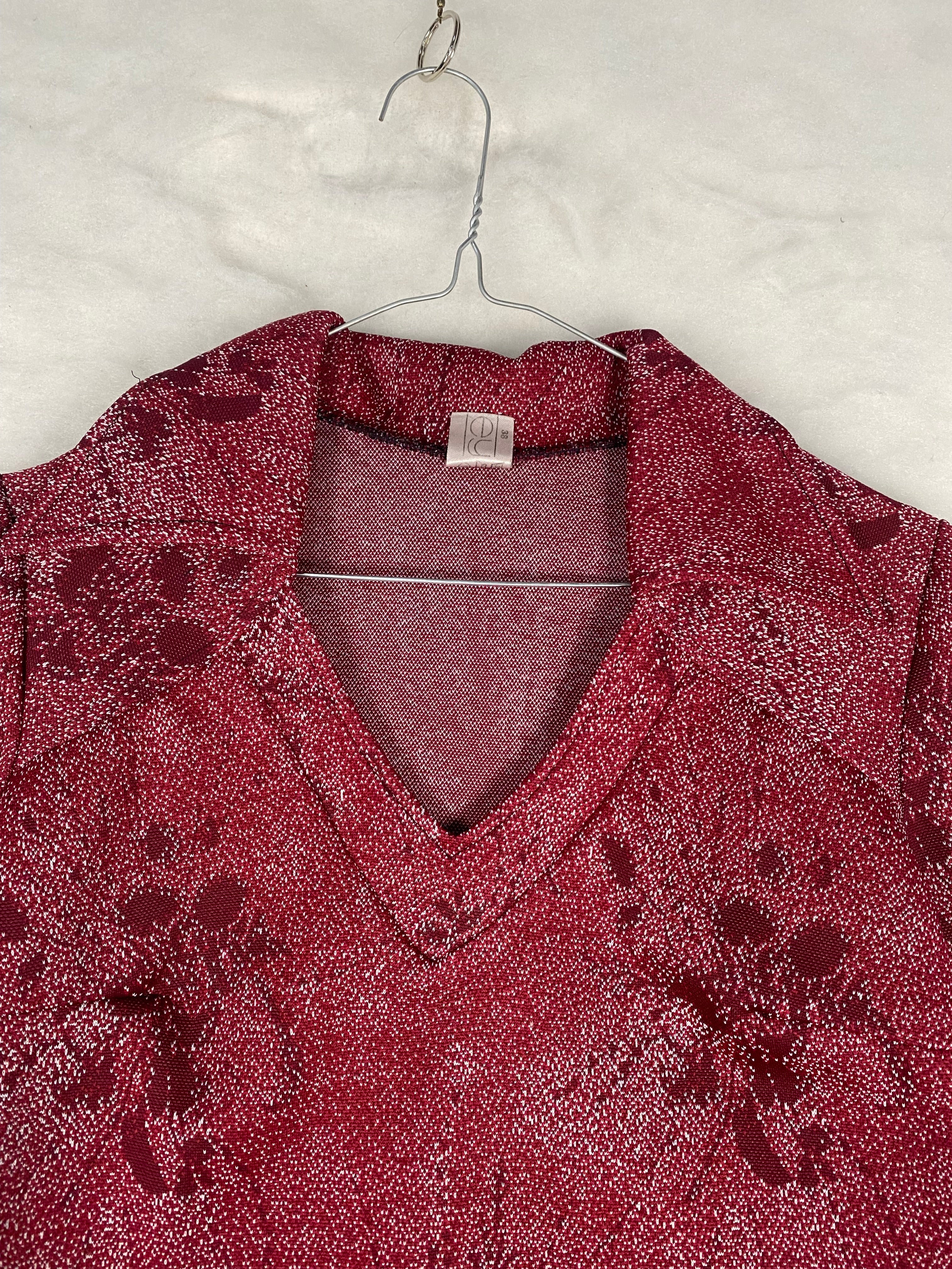 Maglia donna bordeaux screziata - dettaglio