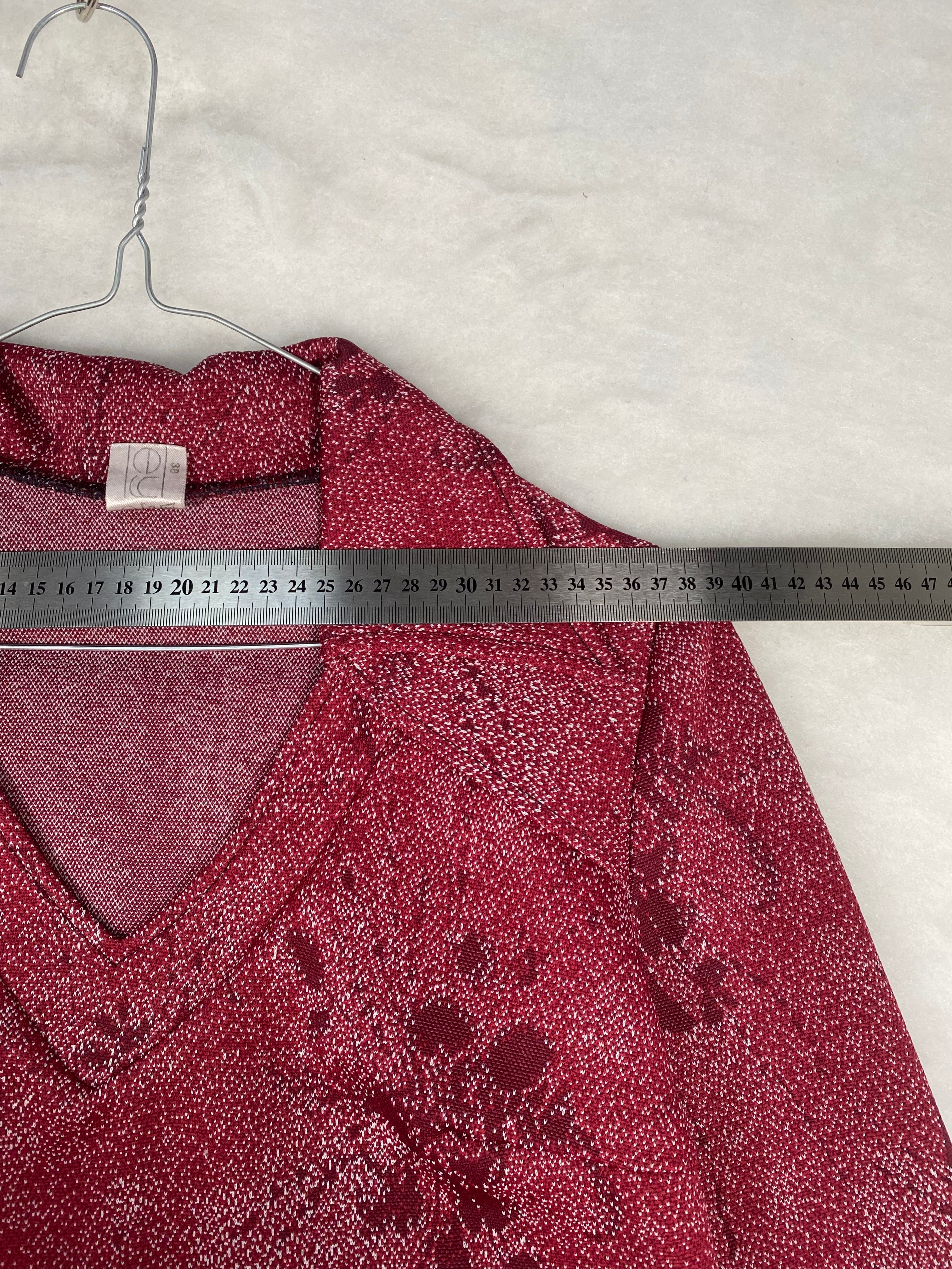Maglia donna bordeaux screziata - etichetta taglia 38