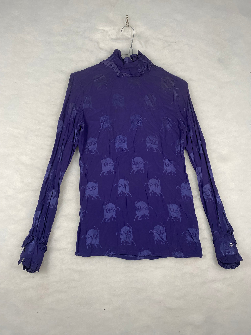 Maglia donna viola animalier - fronte