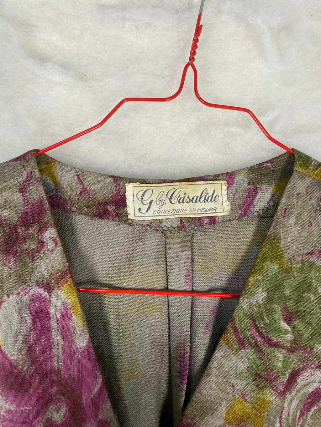 Blusa donna a incrocio fiori acquerello - etichetta