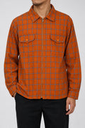 Giacca-camicia Cabriolet arancione a quadri indossata