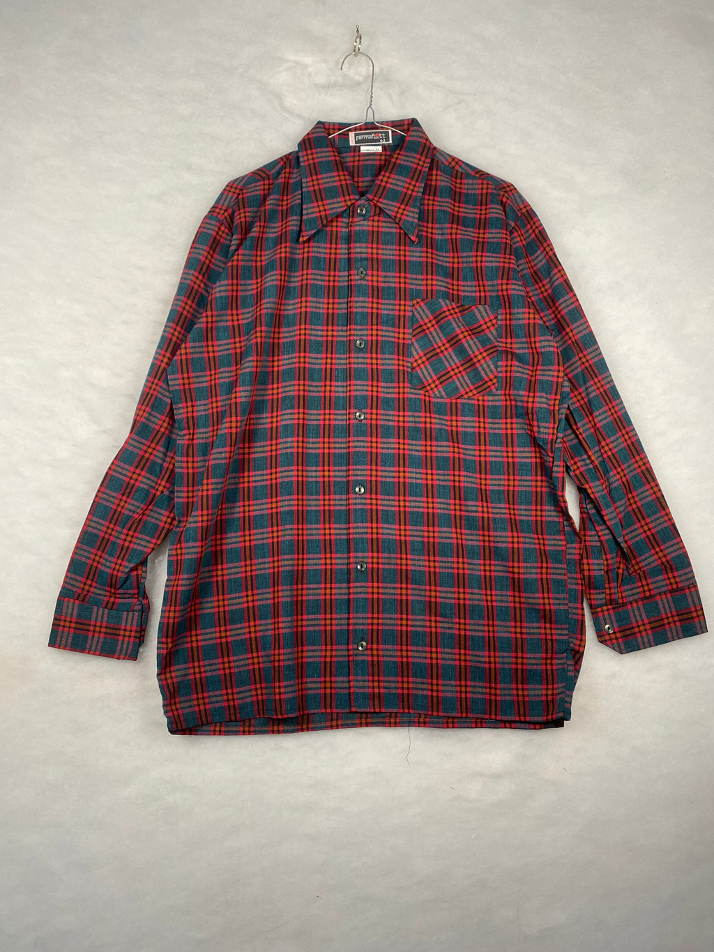 Camicia uomo tartan rosso e verde - fronte