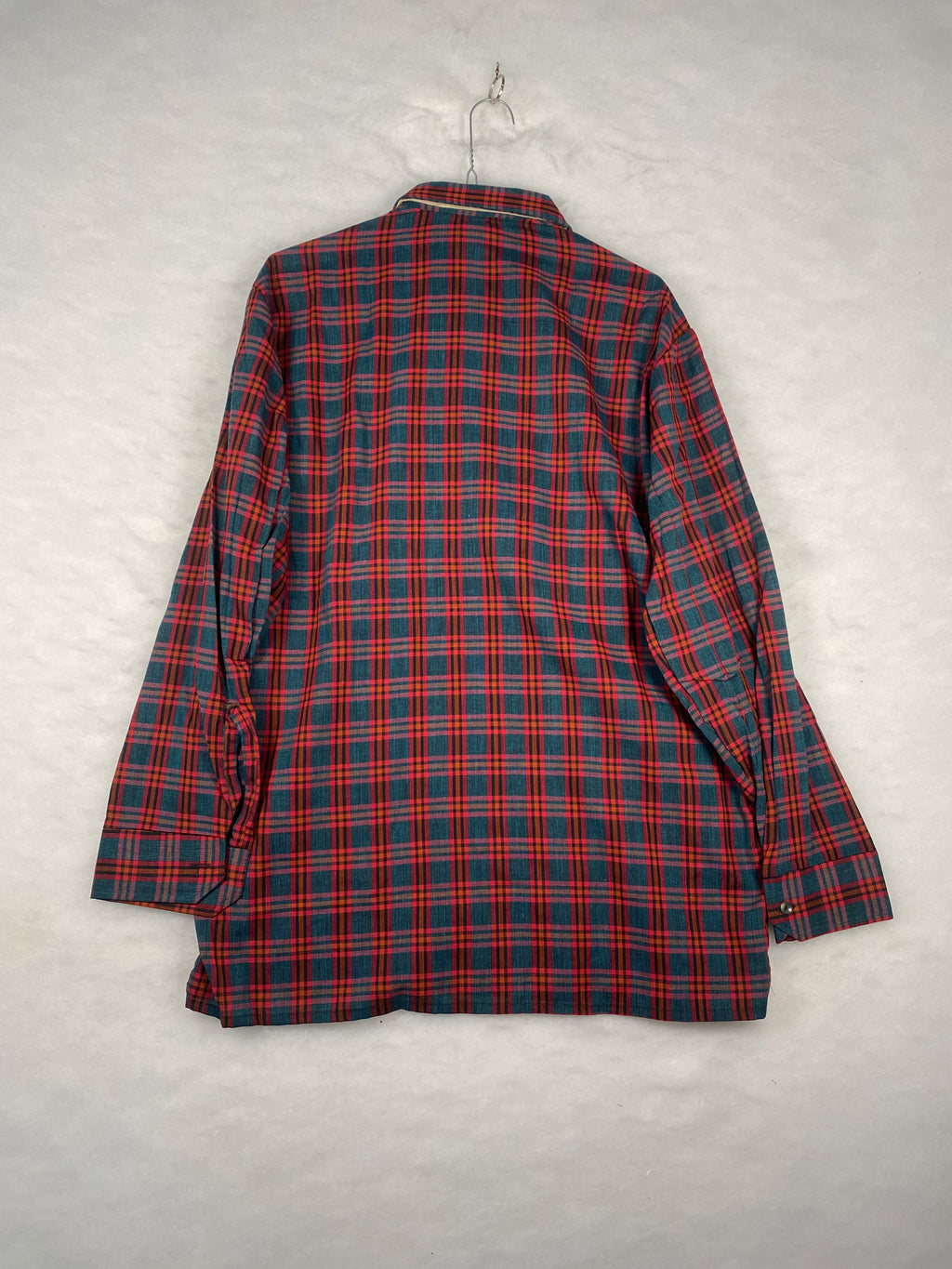 Camicia uomo tartan rosso e verde - vista piatta