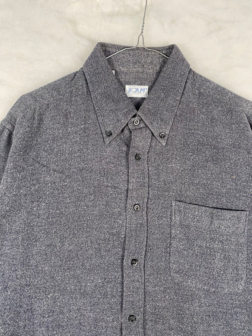 Camicia ICAM flanella grigia - dettaglio