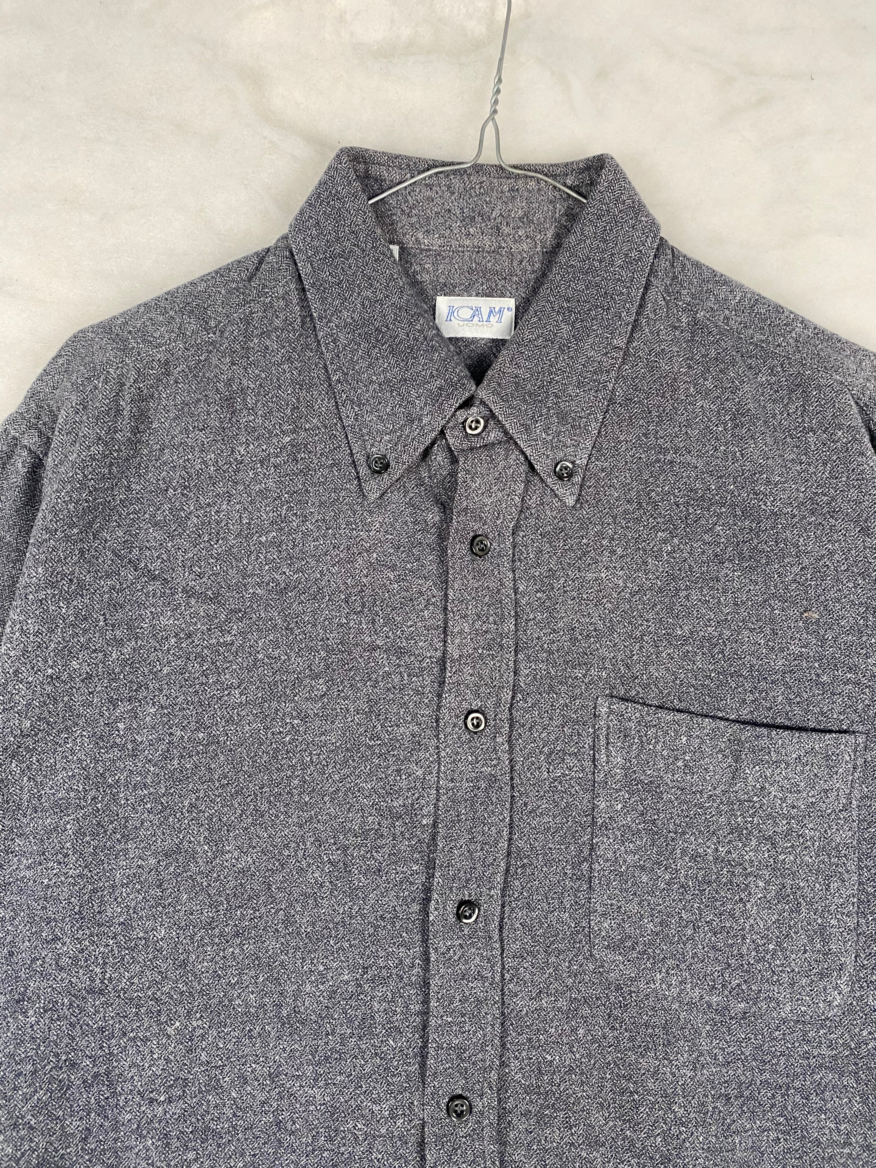 Camicia ICAM flanella grigia - dettaglio