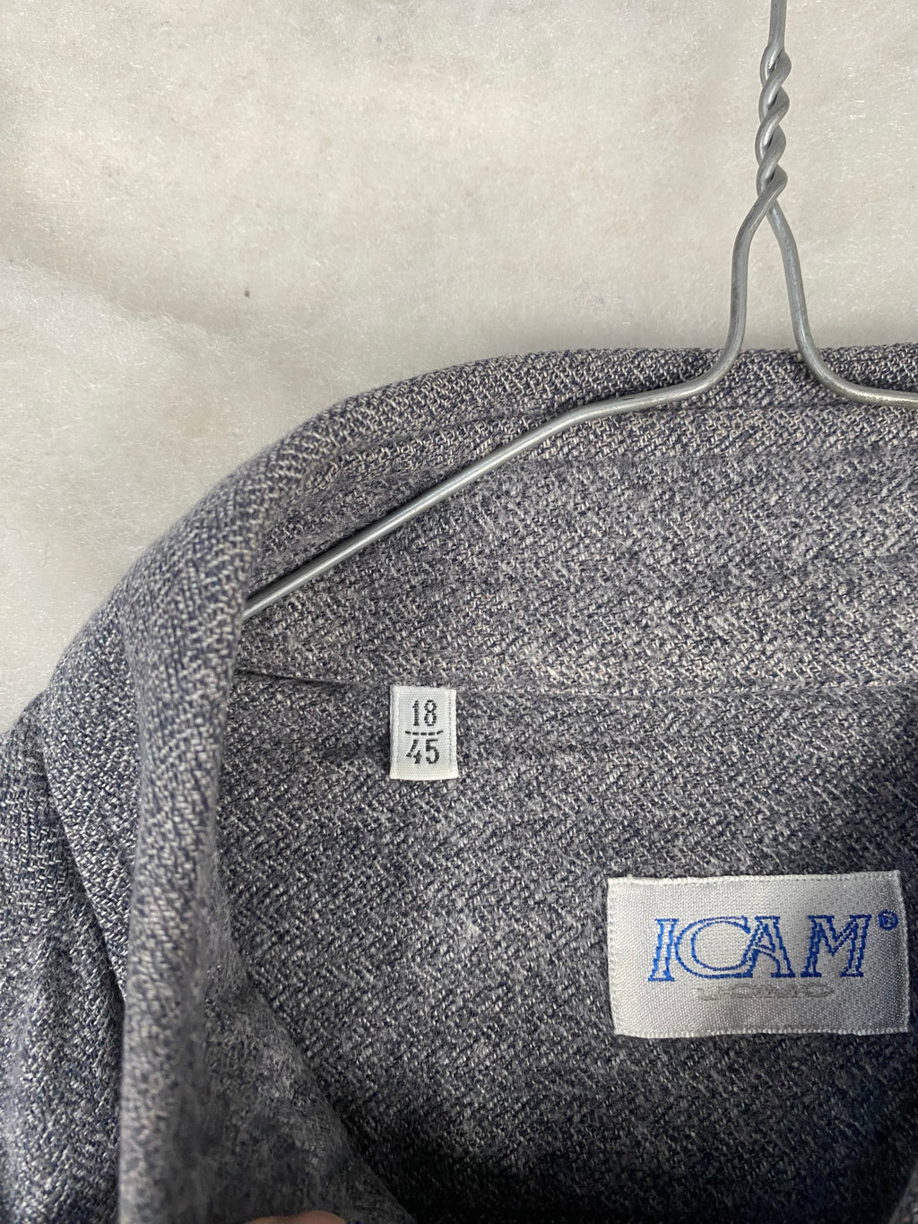 Camicia ICAM flanella grigia - tessuto